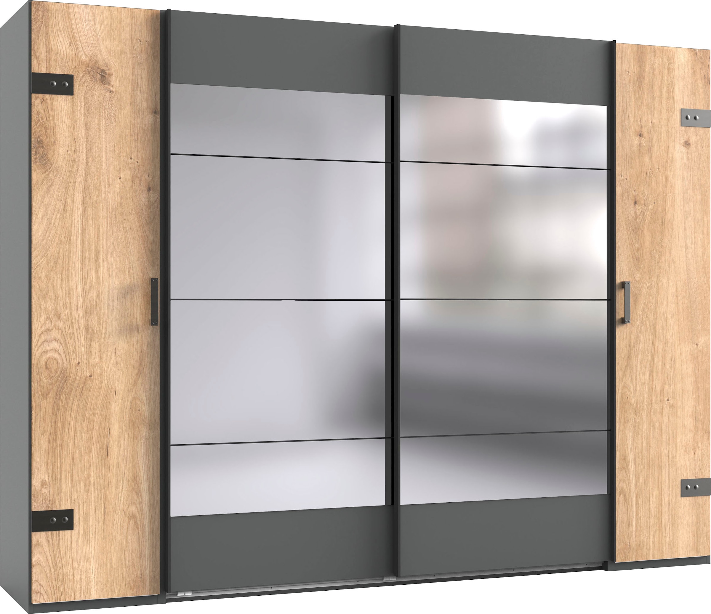 Wimex Schwebetürenschrank »Stockholm, Schlafzimmerschrank mit Industrial-Look, rustikale Optik«, Kleiderschrank mit Spiegel BESTSELLER Schrank Garderobe