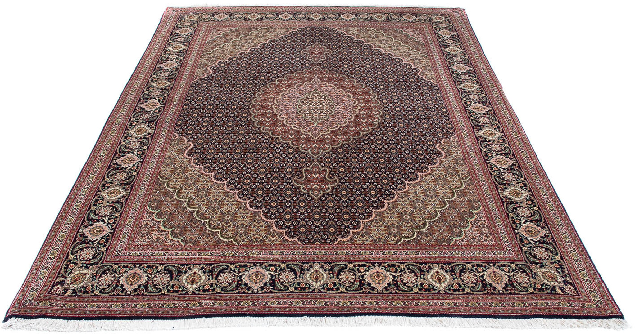 Image of morgenland Orientteppich »Perser - Täbriz - 205 x 150 cm - hellbraun«, rechteckig, 10 mm Höhe, Wohnzimmer, Handgeknüpft, Einzelstück mit Zertifikat bei Ackermann Versand Schweiz