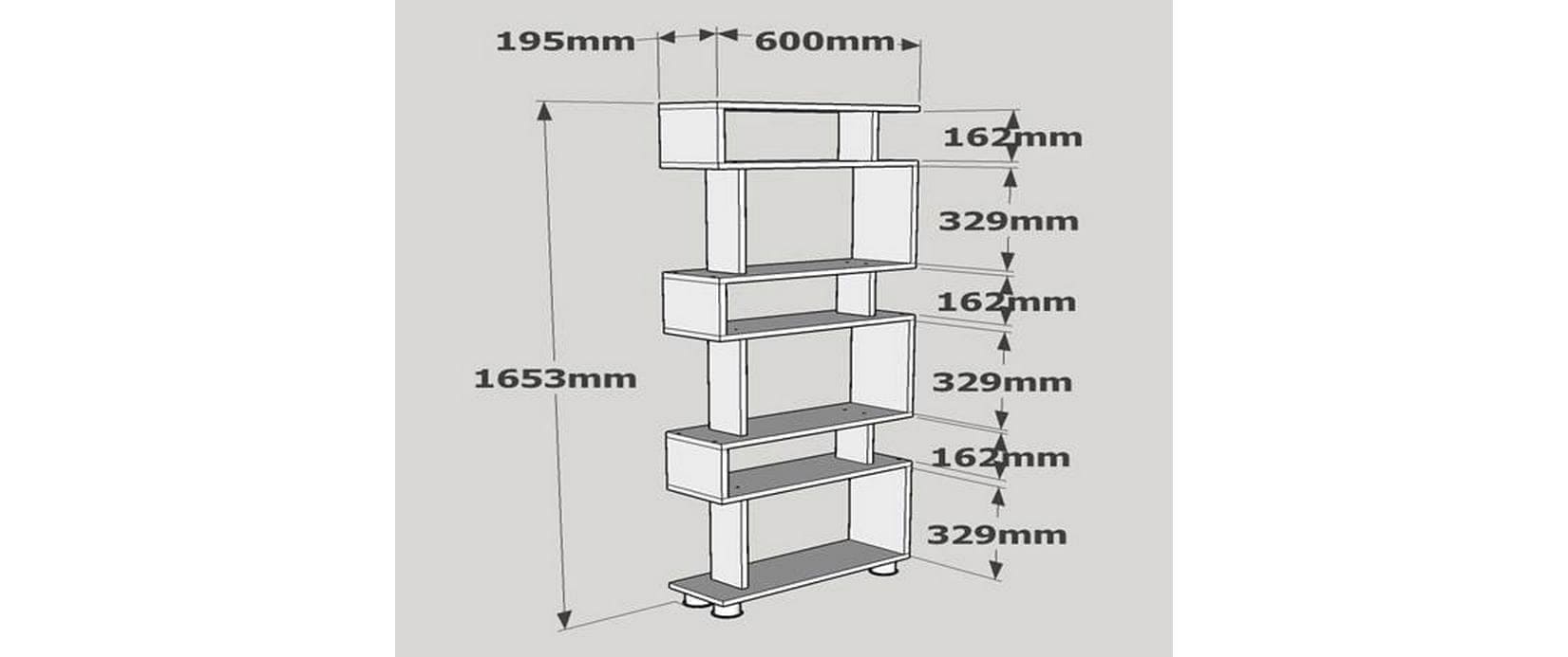 WOODY FASHION Regal »Blok 60 x 165 x 45065 cm, Nature/Weiss«