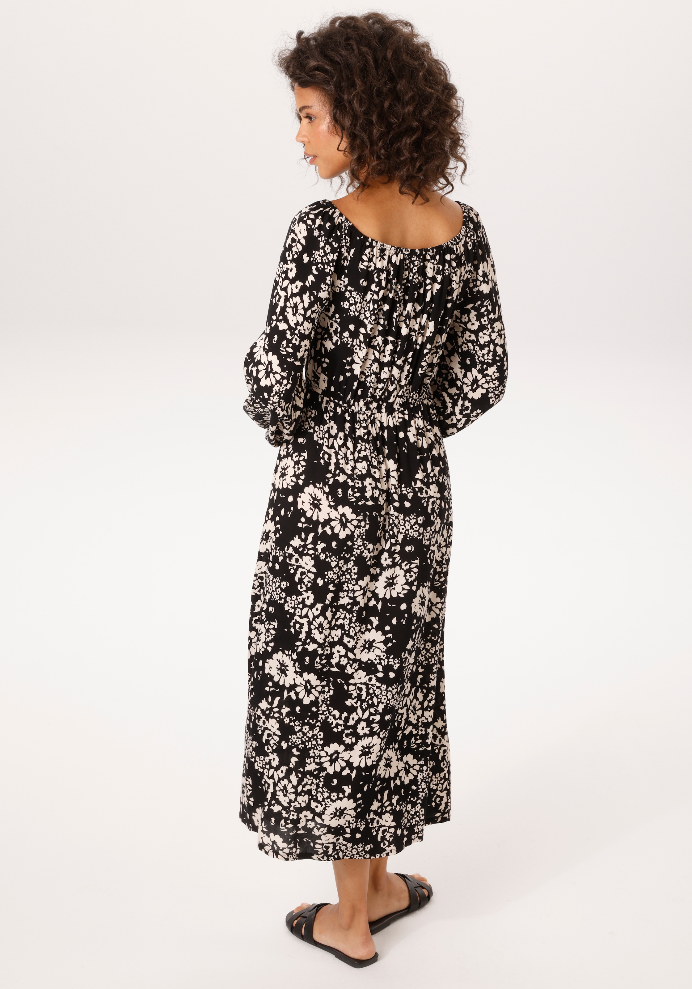 Aniston CASUAL Minikleid mit grafischen Blumendruck - jedes Teil ein Unikat