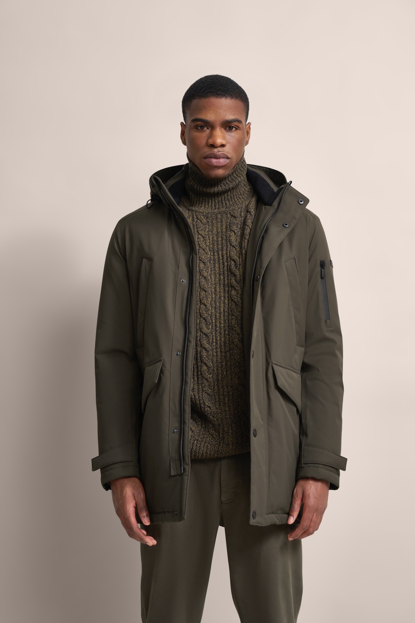 Image of bugatti Kurzjacke mit Kapuze mit innenliegendem Strickkragen