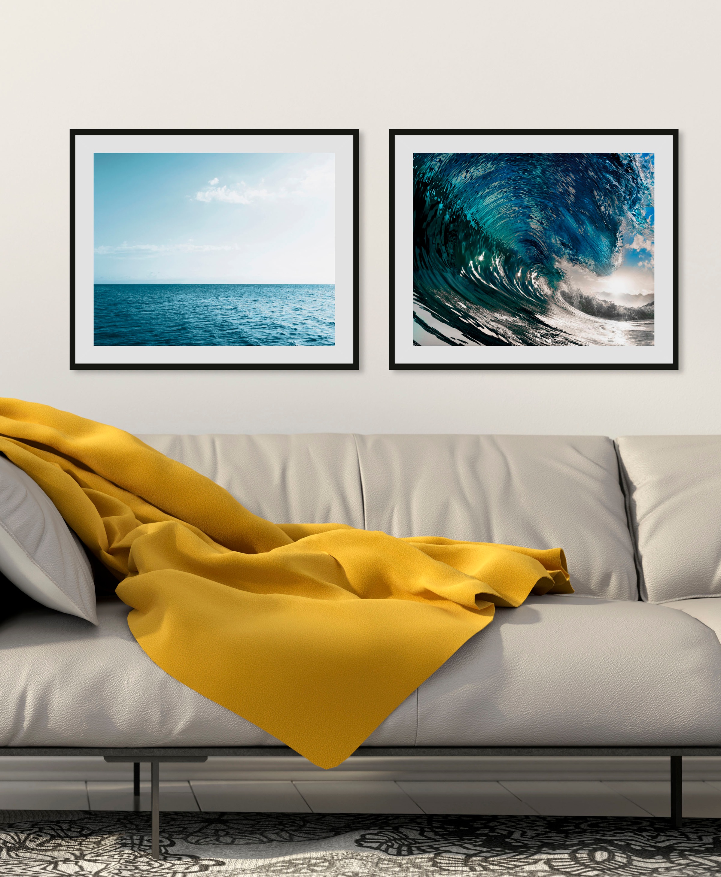 Image of queence Bild "Ocean" Foto Himmel Meer Meer Bilder 1 Stk. tlg. HD Premium Poster-Druck inkl. Holzrahmen