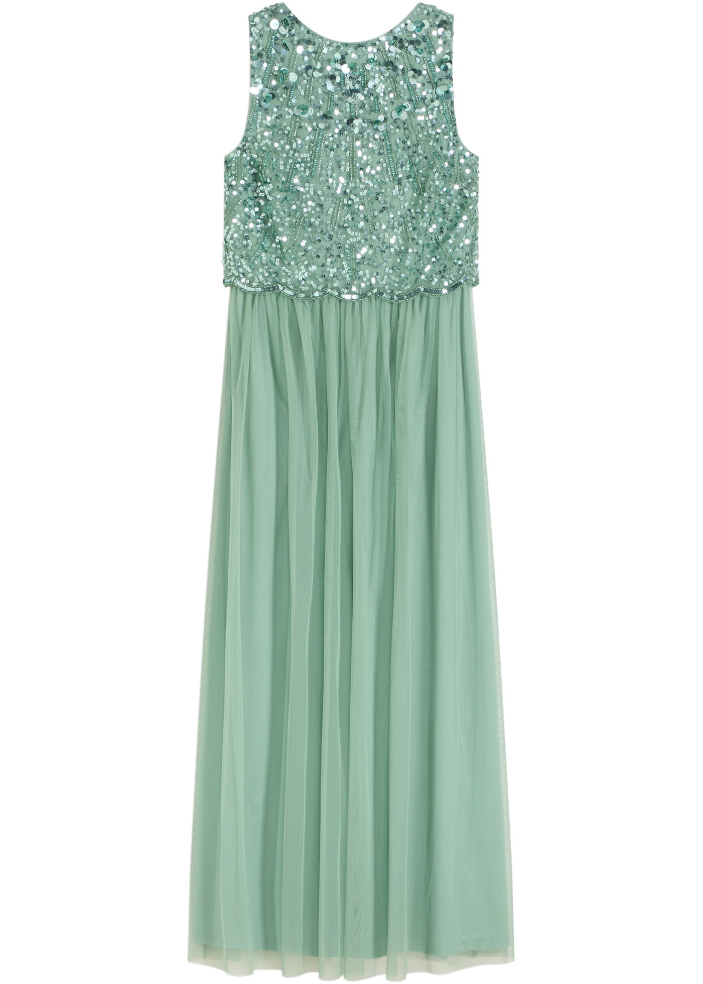 bonprix Maxi robe »Maxikleid mit Paillettenstickerei« ohne Ärmel, ausgestellte Passform, mit Paillettenstickerei