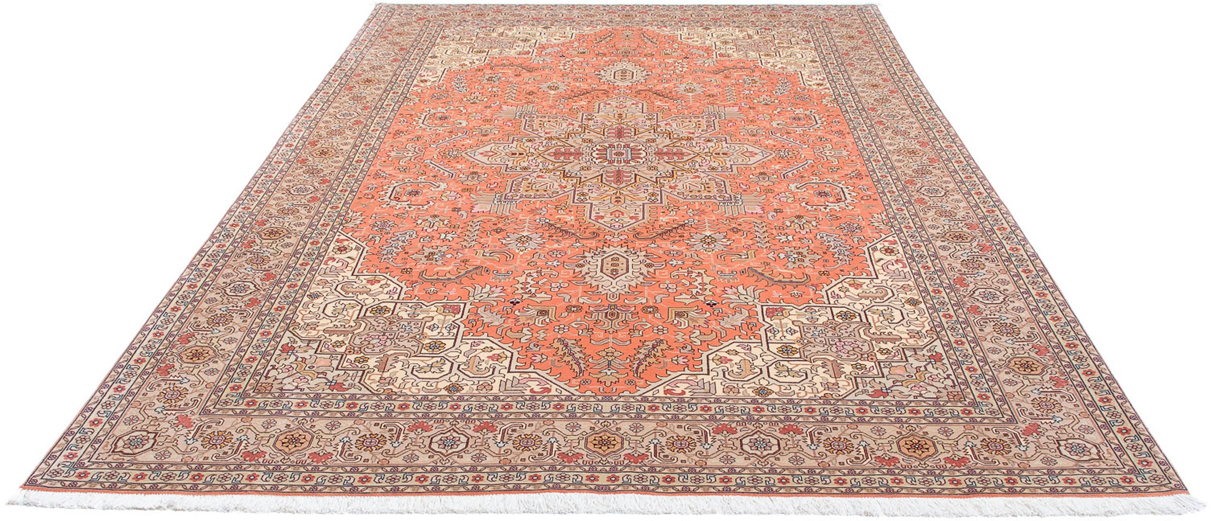 Image of morgenland Orientteppich »Perser - Täbriz - Royal - 302 x 206 cm - hellrot«, rechteckig, 7 mm Höhe, Wohnzimmer, Handgeknüpft, Einzelstück mit Zertifikat bei Ackermann Versand Schweiz