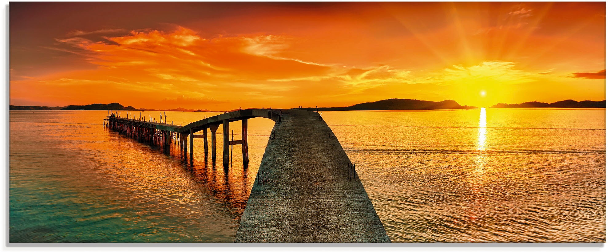 Image of Artland Glasbild "Sonnenaufgang über dem Meer" Gewässer 1 Stk. tlg. in verschiedenen Grössen