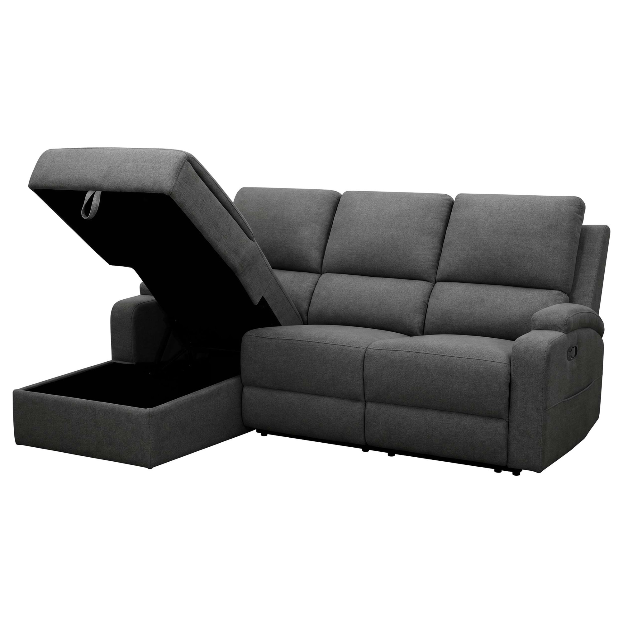 GOODproduct »NAPORI Struktur-Bezug, L-Form, 210cm, man./elektr. Relaxfunktion« USB-A bei elektr. Variante, Staukasten, Seitentasche u. Federkern