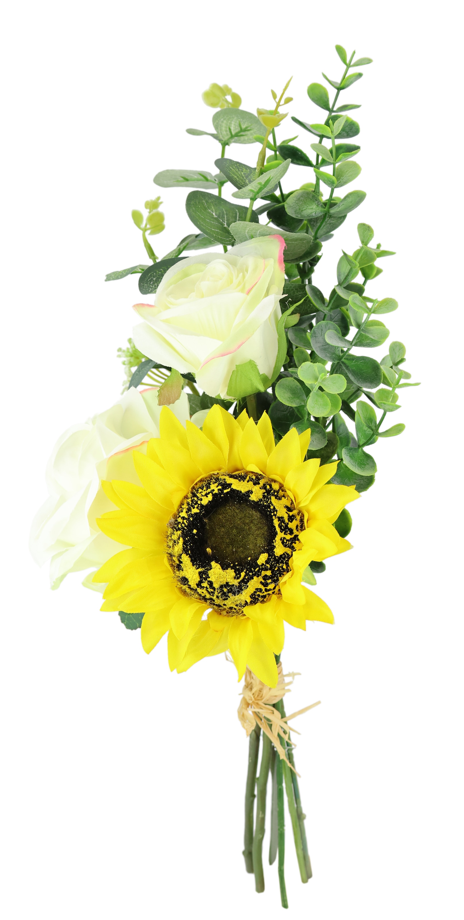 I.GE.A. Kunstblume »Bouquet Rosen/Sonnenblume«, Künstlicher Strauss Blume Blumenbouquet Blumenstrauss Rosenstrauss