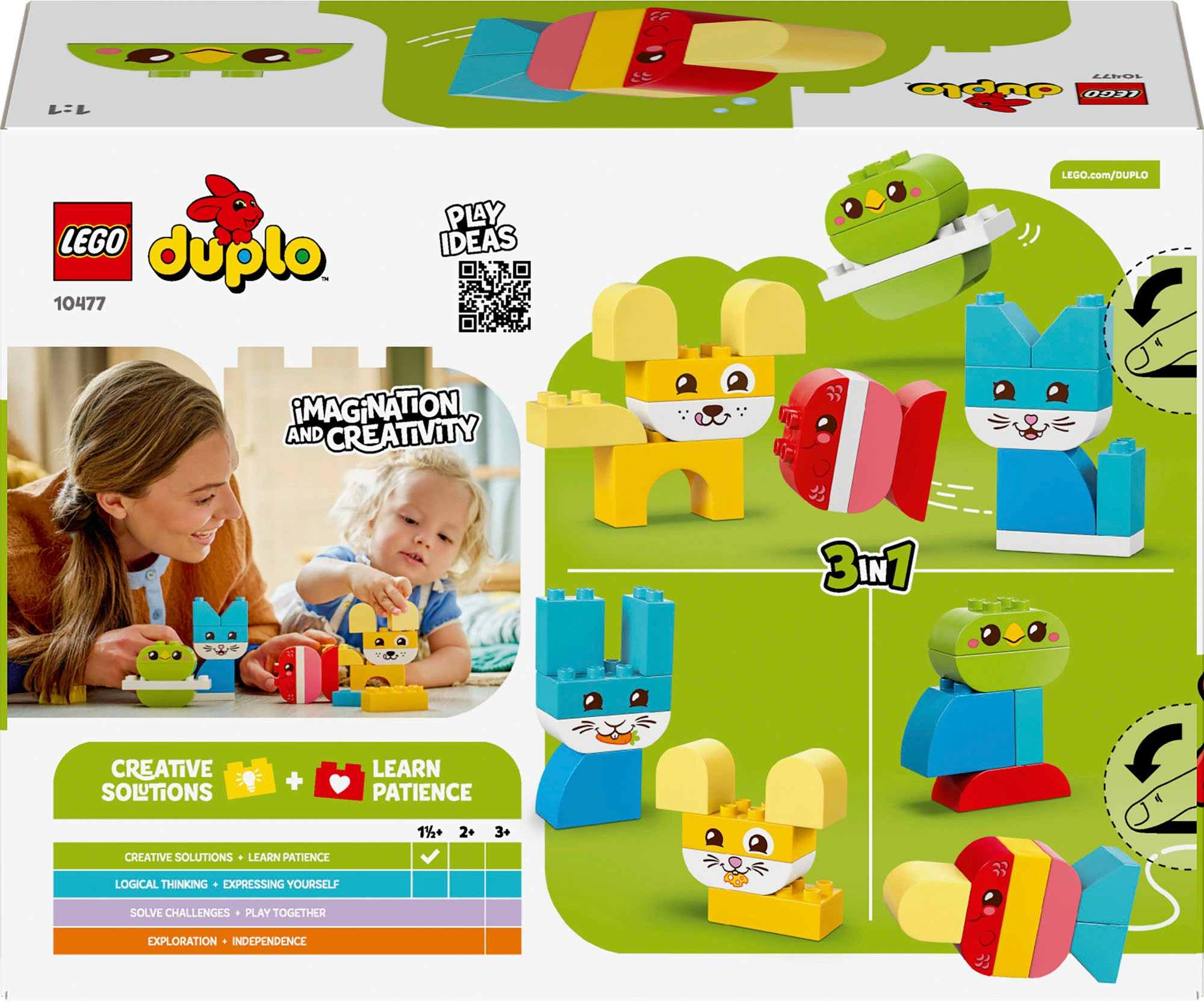LEGO® Konstruktionsspielsteine »3-in-1 Kreative Tiere (10477), LEGO DUPLO My First« Made in Europe