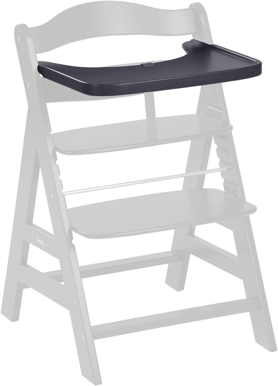 Hauck Plateau de chaise haute »Alpha Wooden Tray Essbrett, Dark Grey« FSC® - schützt Wald