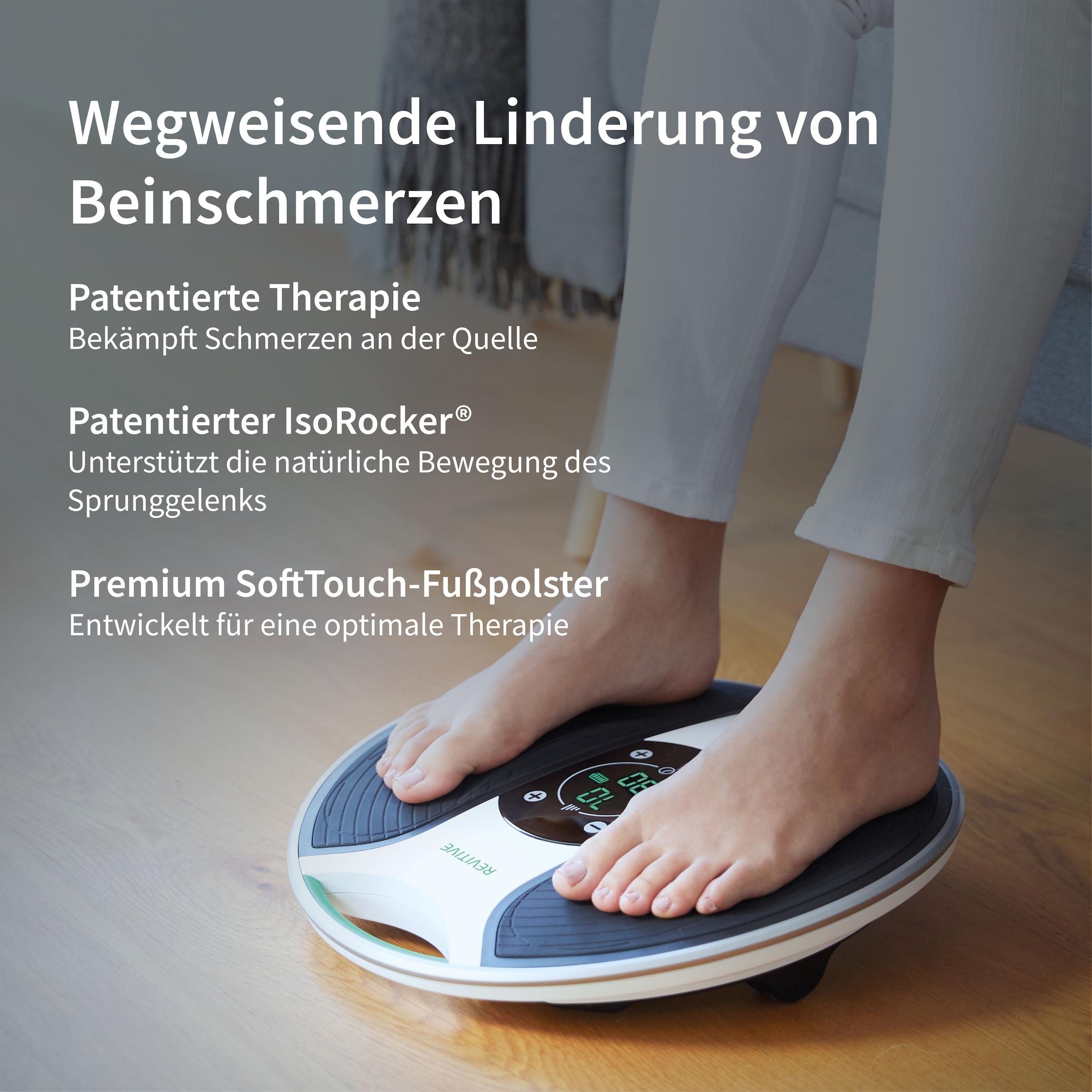 REVITIVE Appareil de massage EMS pour les pieds »Medic Plus Knie Durchblutungs-Stimulator« Soulage les douleurs, mauvaise circulation, gonflements, crampes