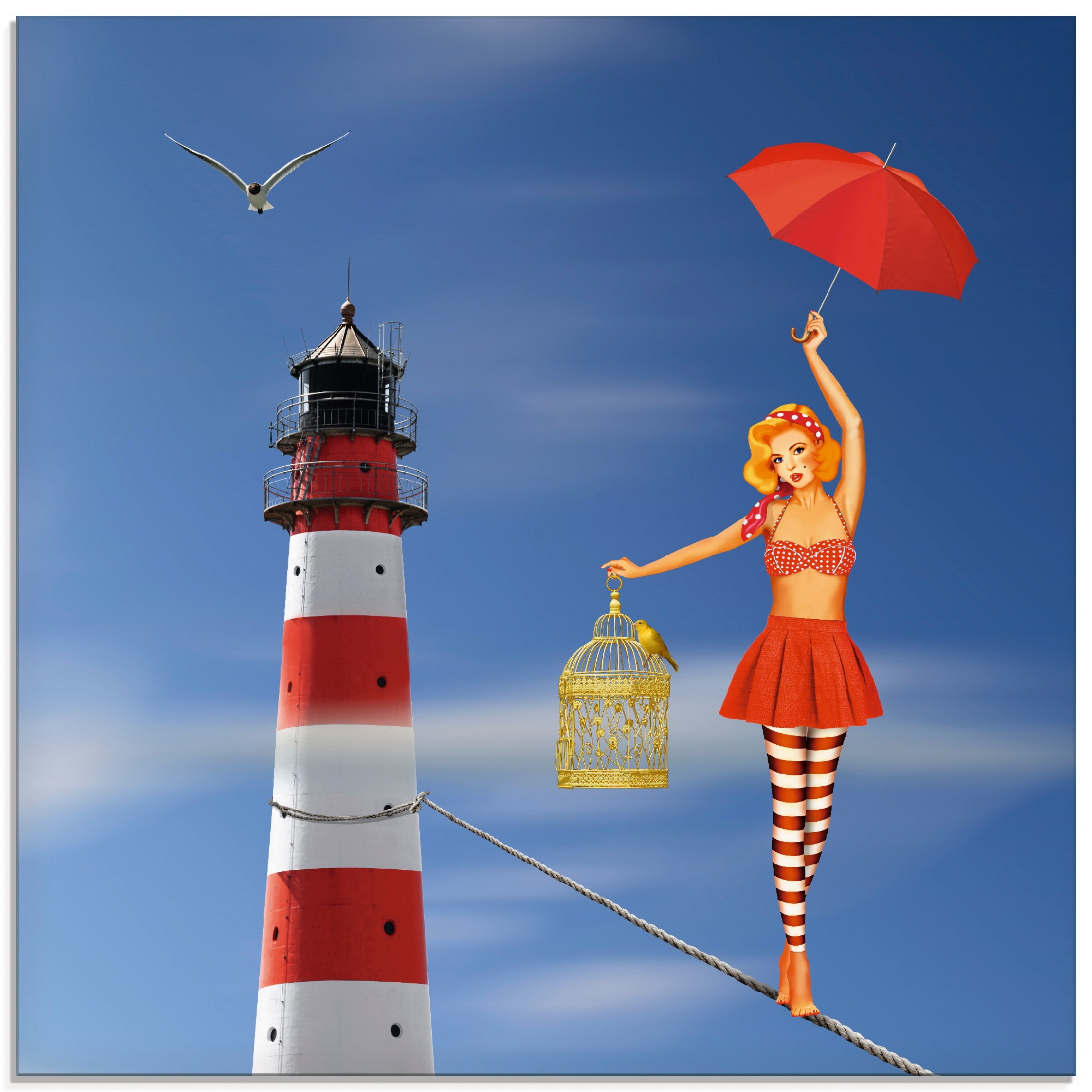 Image of Artland Glasbild »Nur fliegen ist schöner«, Frau, (1 St.) bei Ackermann Versand Schweiz