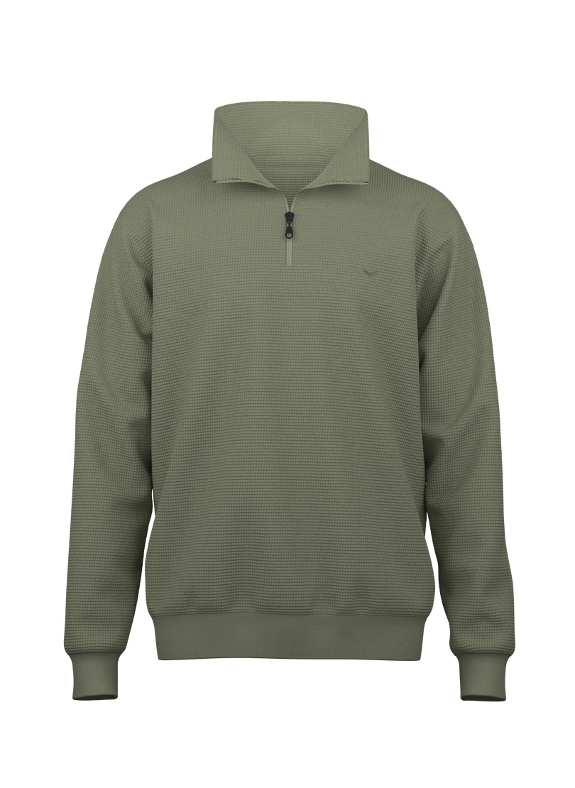 Trigema Sweat-shirt »TRIGEMA Troyer in Waffeloptik«
