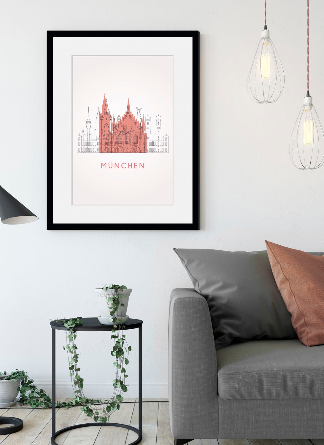 Image of queence Bild "München Church" Deutschland Gebäude Kirche Kunst München Religion 1 Stk. tlg. HD Premium Poster-Druck inkl. Holzrahmen