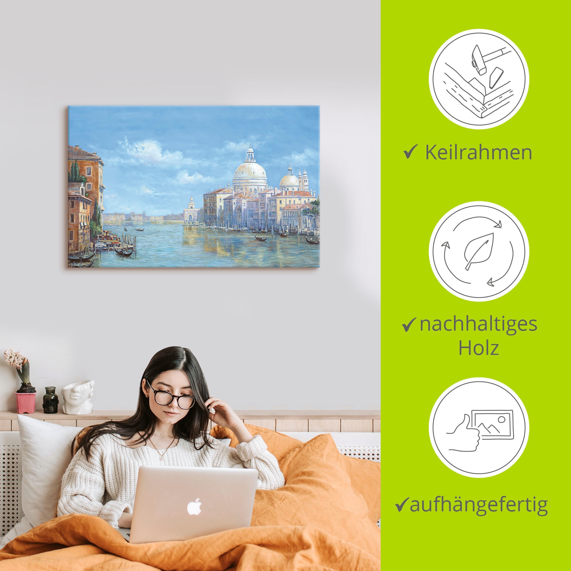 Artland Tableau sur toile »Venedig« 1 cuis tlg. auf Holzrahmen gespannt