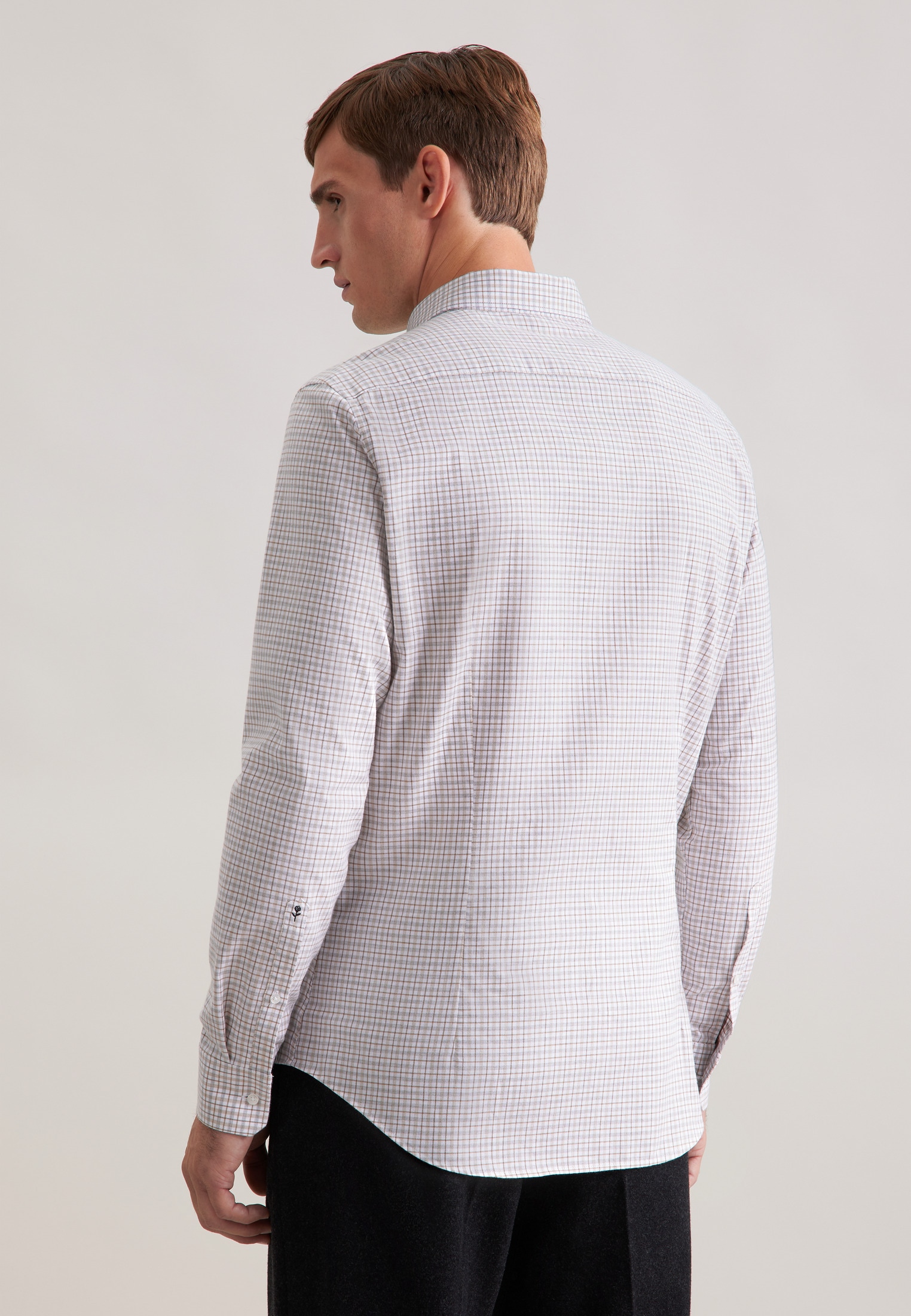 seidensticker Flanellhemd »Schwarze Rose« Slim 1/1 Button-Down-Kragen Karo