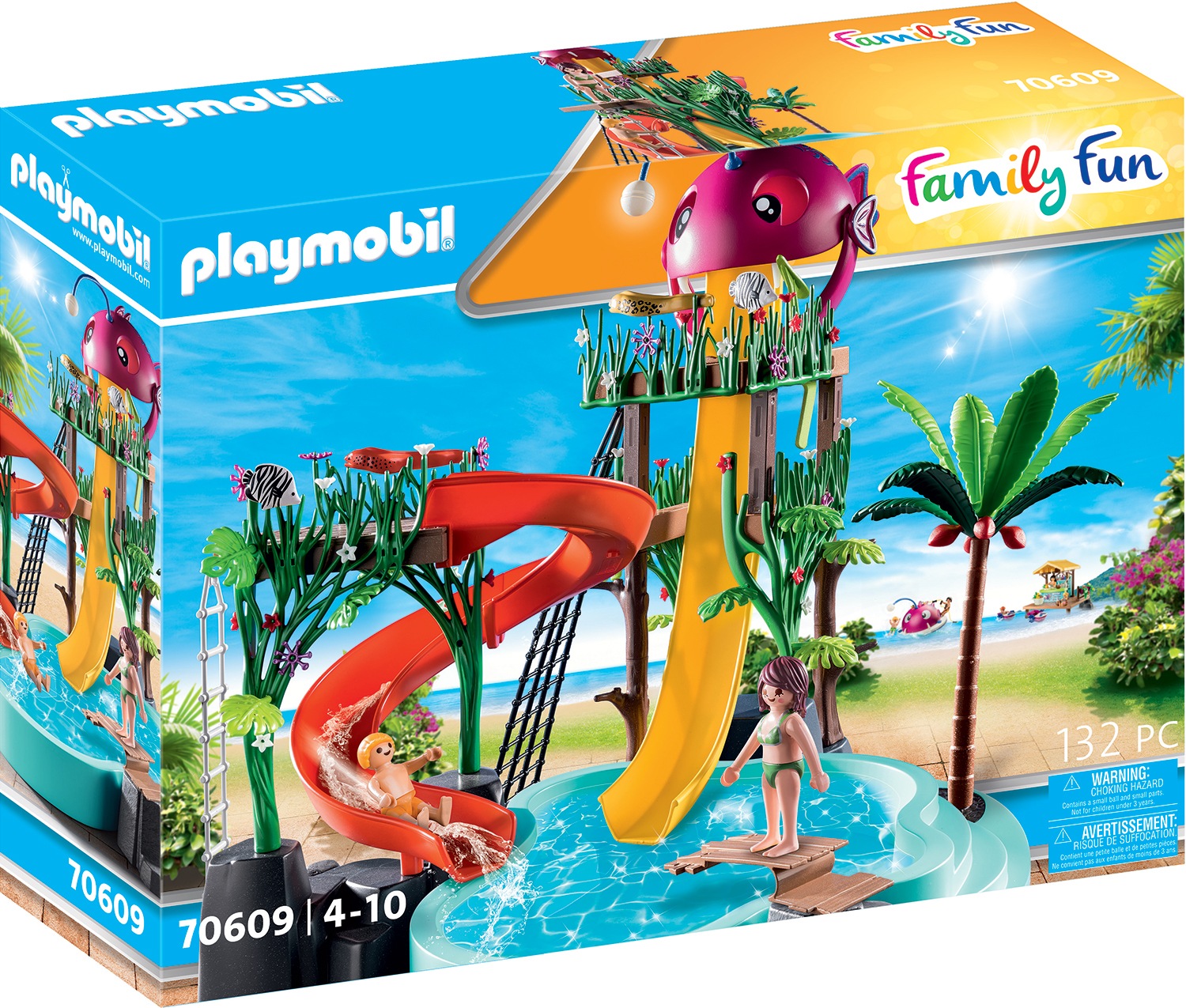 Image of Playmobil® Konstruktions-Spielset »Aqua Park mit Rutschen (70609), Family Fun«, (132 St.), Made in Germanymit funktionsfähiger Free-Fall-Rutsche bei Ackermann Versand Schweiz