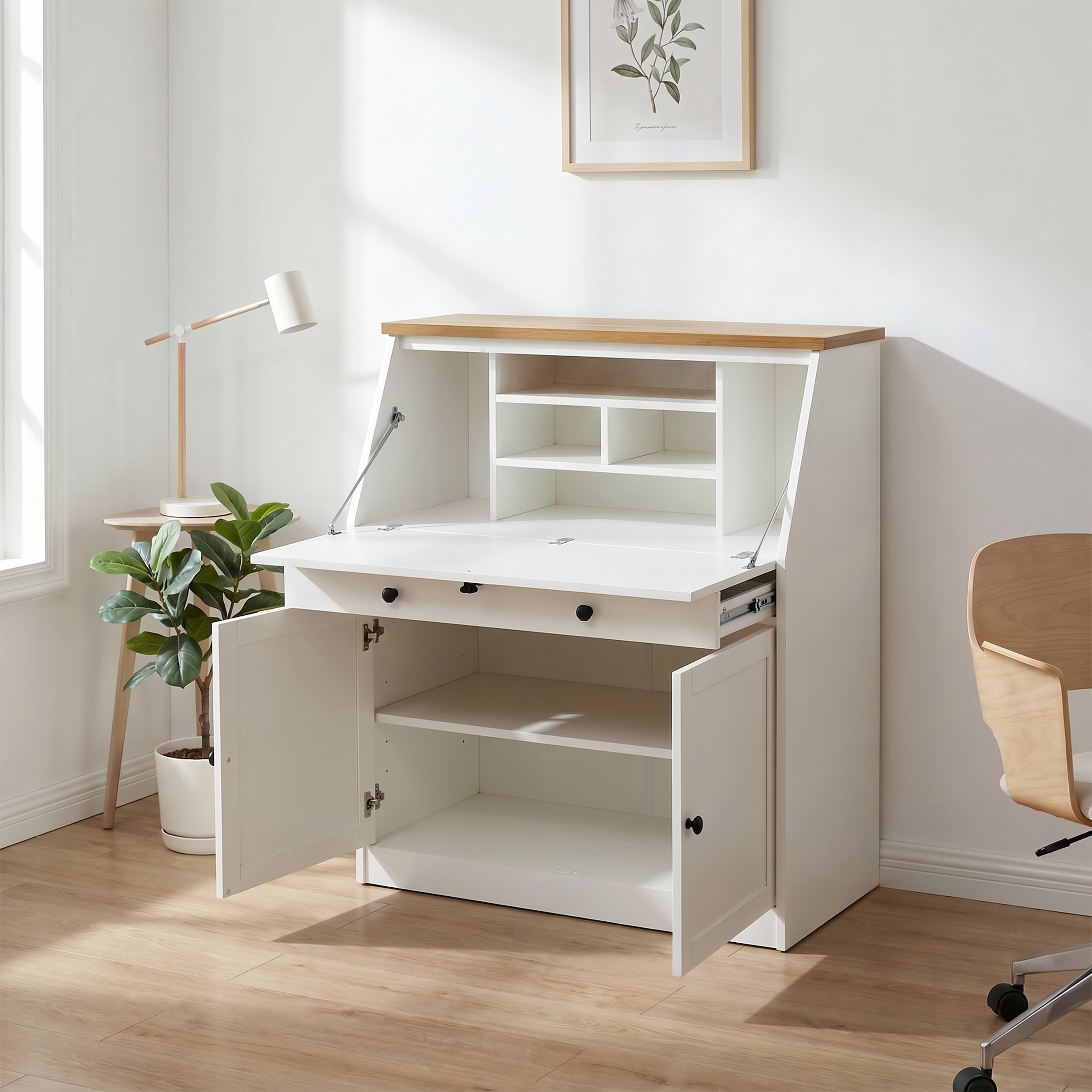 GOODproduct Sekretär »Ismund« viel Stauraum, mit Kabelkanal, Breite: 98 cm