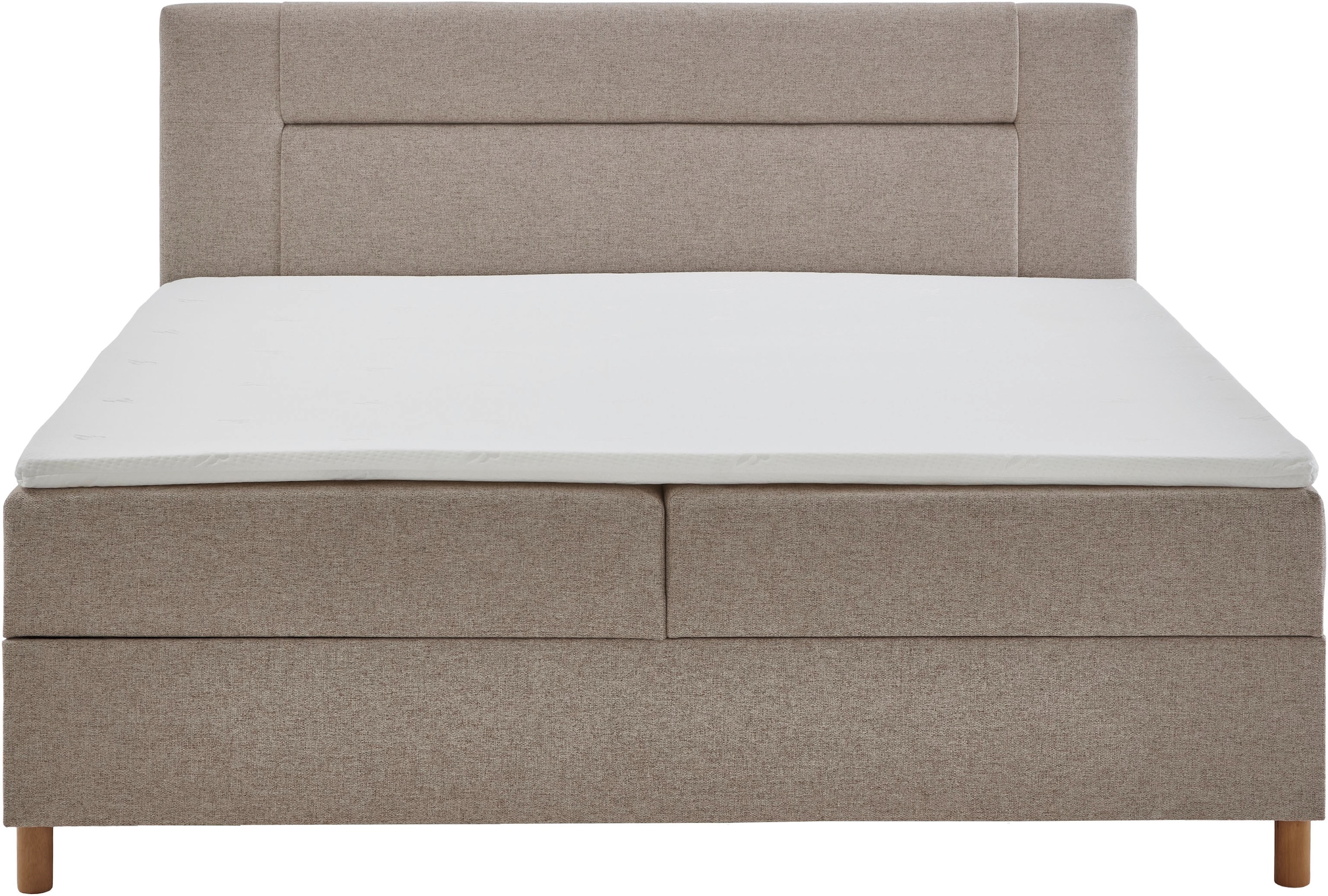INOSIGN Boxbett »Escalon II, Boxbett mit Bettkasten, inklusive Topper«, Bett erhältlich in den Breiten 120x200cm und 180x200cm, mit Holzfüssen