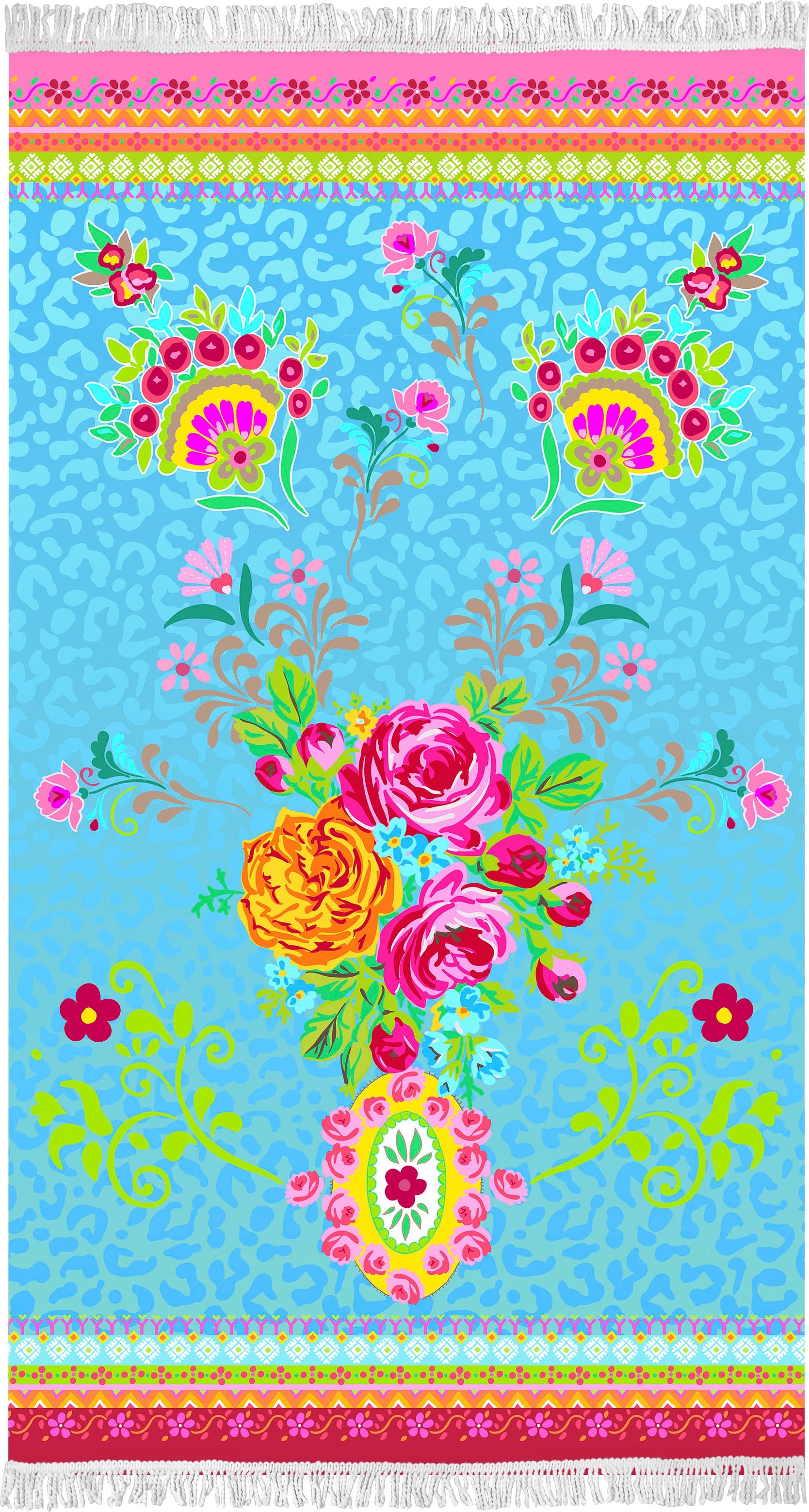 Image of Happiness Strandtuch »Wild rose«, (1 St.), mit Fransen bei Ackermann Versand Schweiz