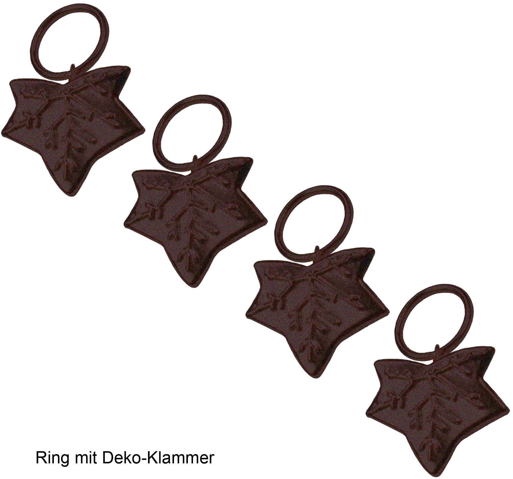 Image of Liedeco Gardinenring »Blatt«, (Packung, 4 St., mit Dekoklammer), für Gardinenstangen Ø 16 mm bei Ackermann Versand Schweiz