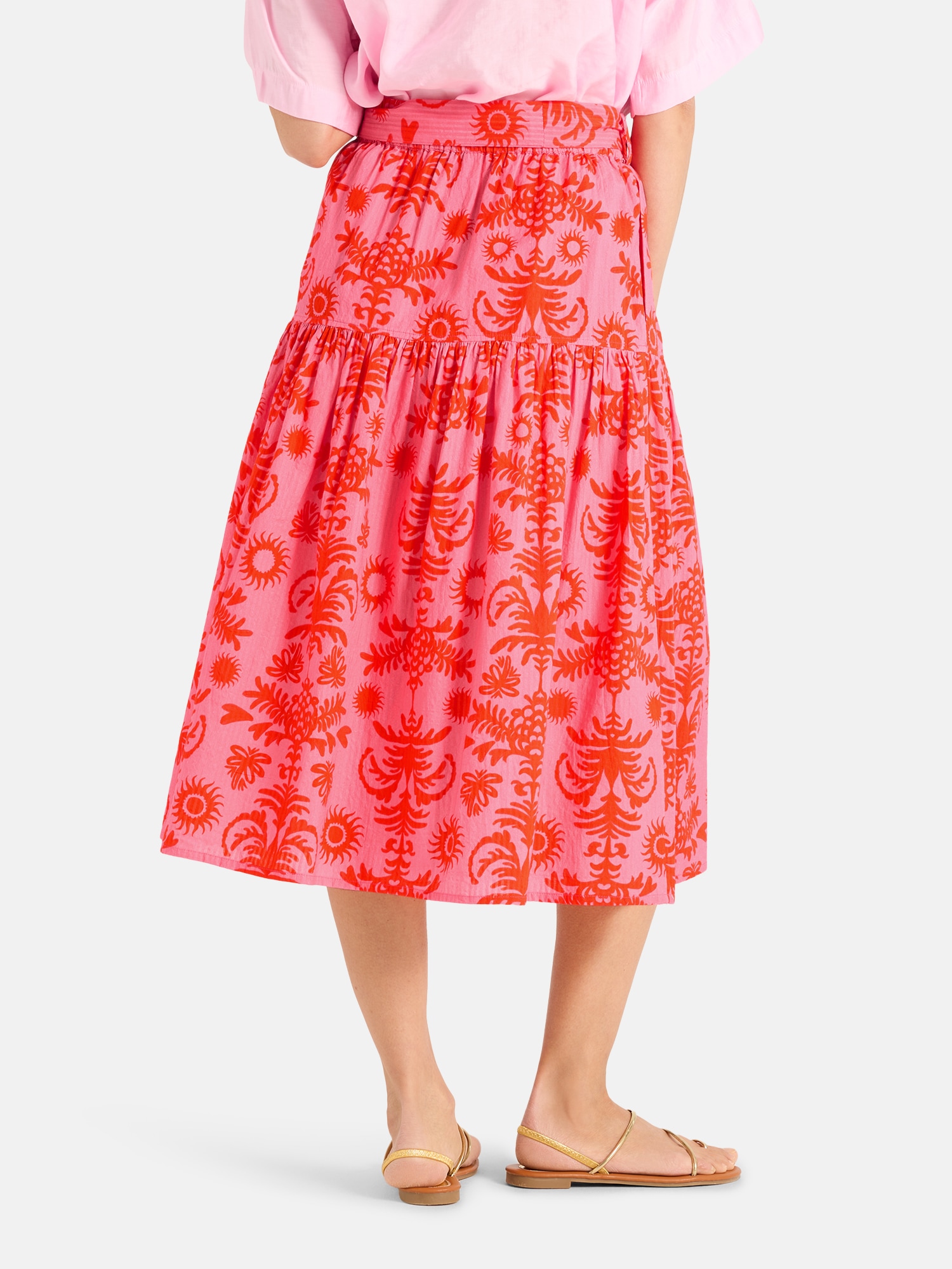 Lieblingsstück Jupe midi »BettyL« avec imprimé intégral et ceinture à nouer