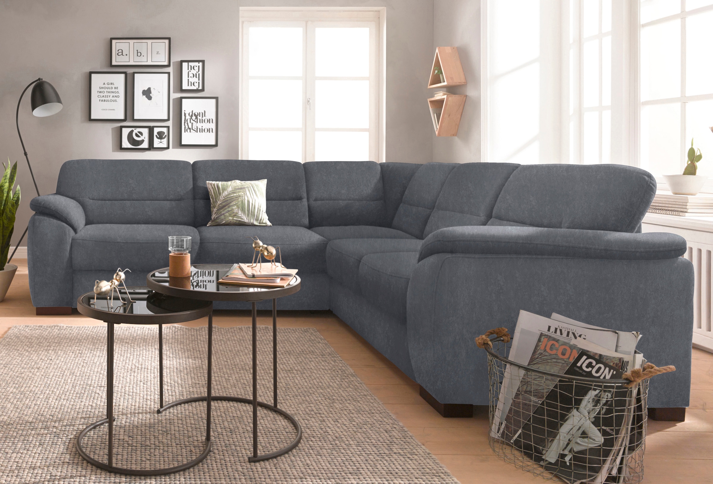 sit&more Ecksofa »Montego L-Form«, wahlweise mit Bettfunktion und Schubkasten
