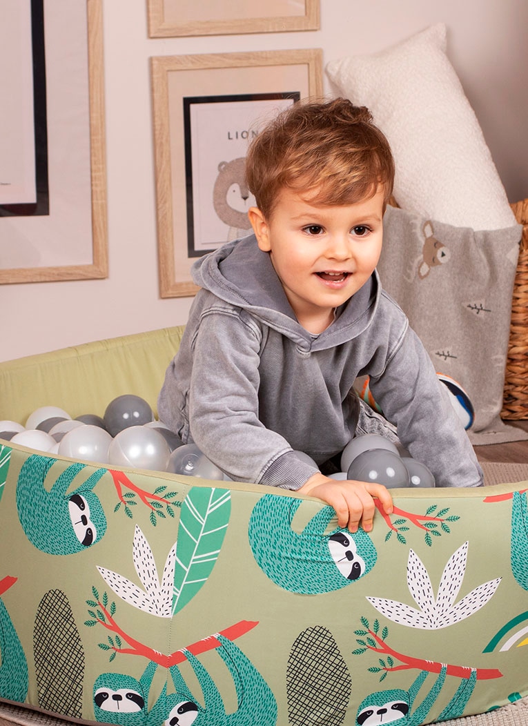 Knorrtoys® Piscine à balles »Soft, Faultier« Mit 150 Bällen grey/white/transparent, Made in Europe