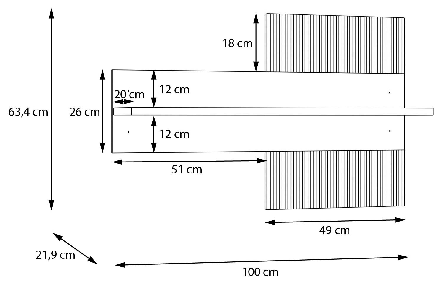 FORTE Wandregal »Wandboard, Lamellenoptik, warme Holznuancen« B/H/T  100/63,4/21,9 cm, einfache Montage,