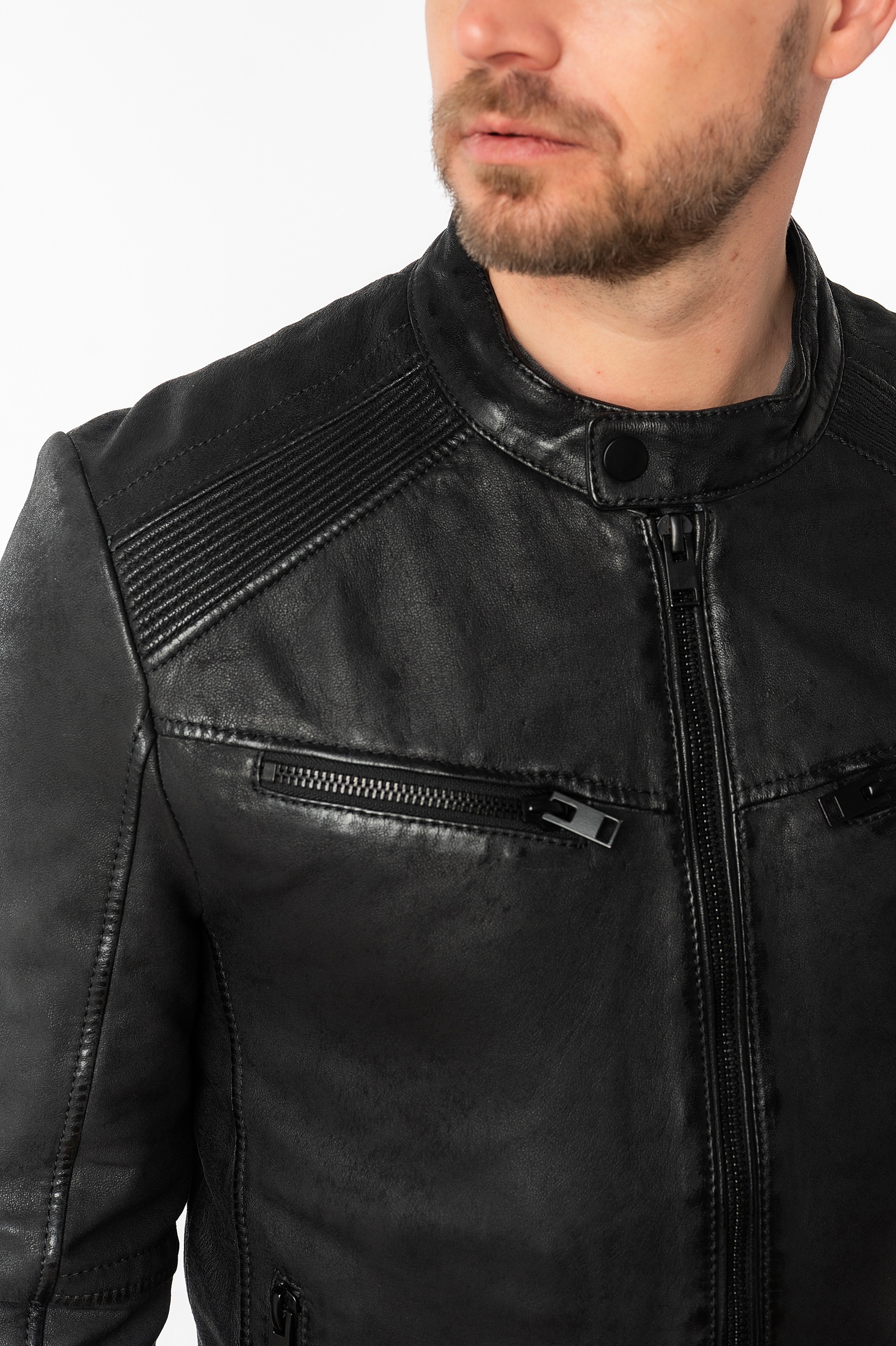 Mauritius Veste en cuir »MMTaibo SF« mit Stehkragen und Drucker