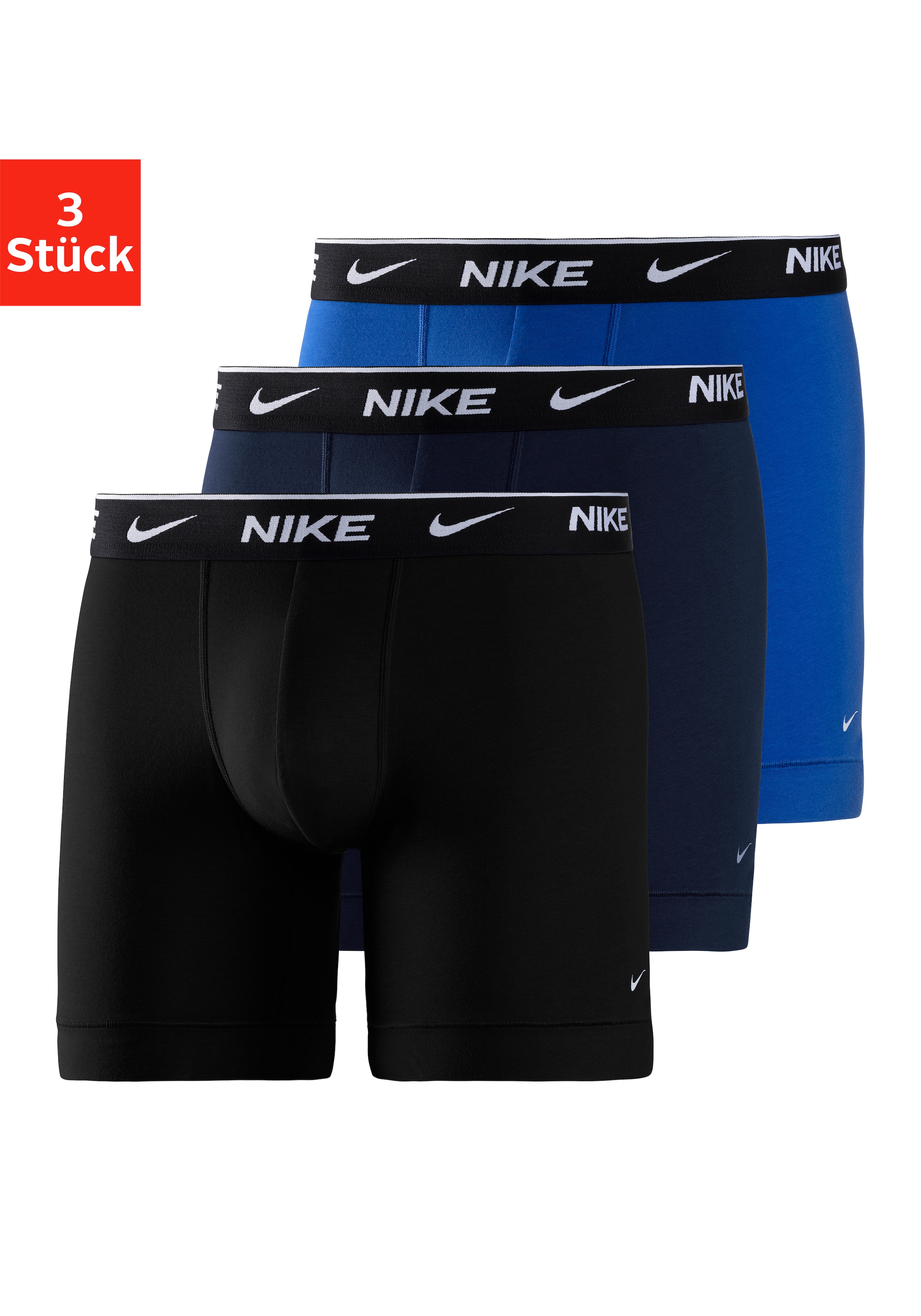 NIKE Underwear Boxer »BRIEF 3 PACK«, (3 St.), mit besonders langem Bein und Nike Logobund