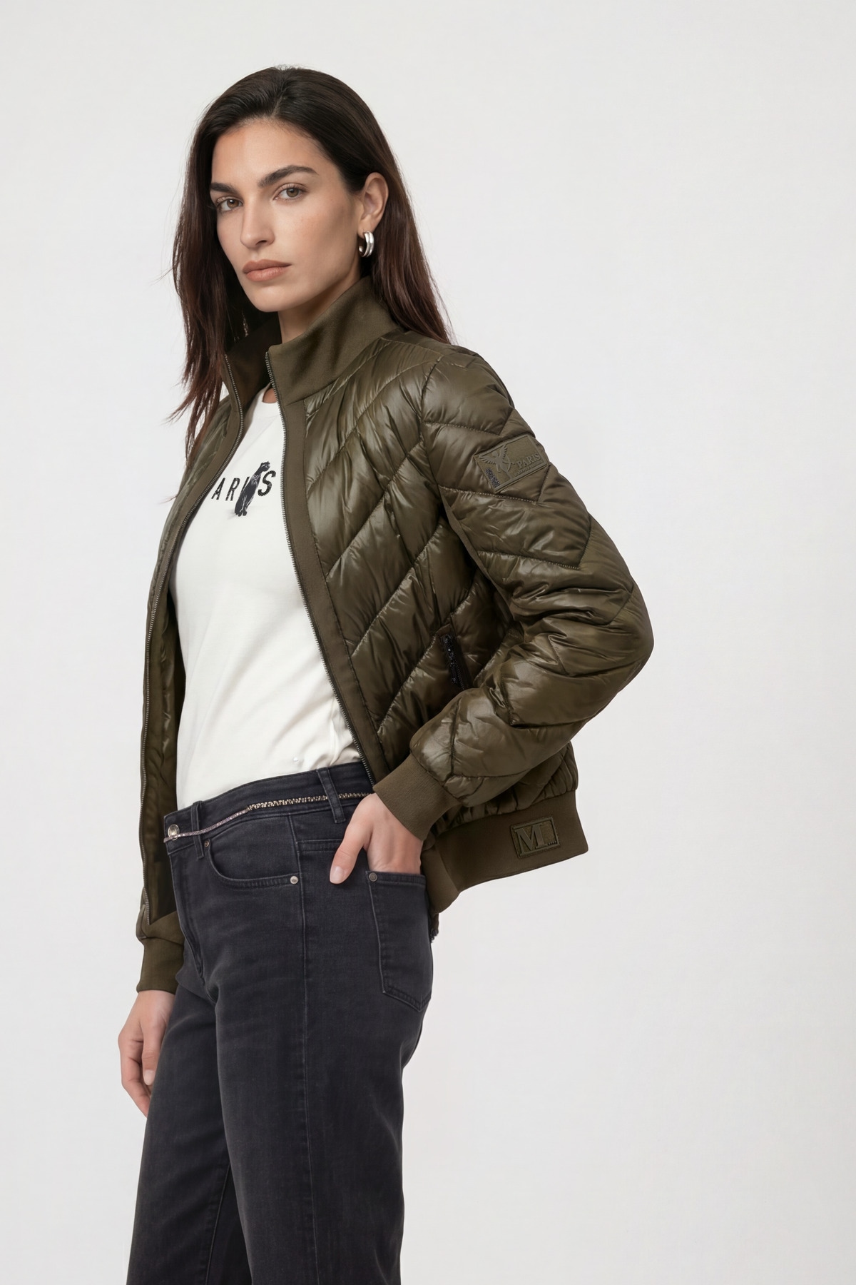 Monari Veste matelassée »Jacke Stepp + Neopren« sans capuche coupe régulière avec col montant