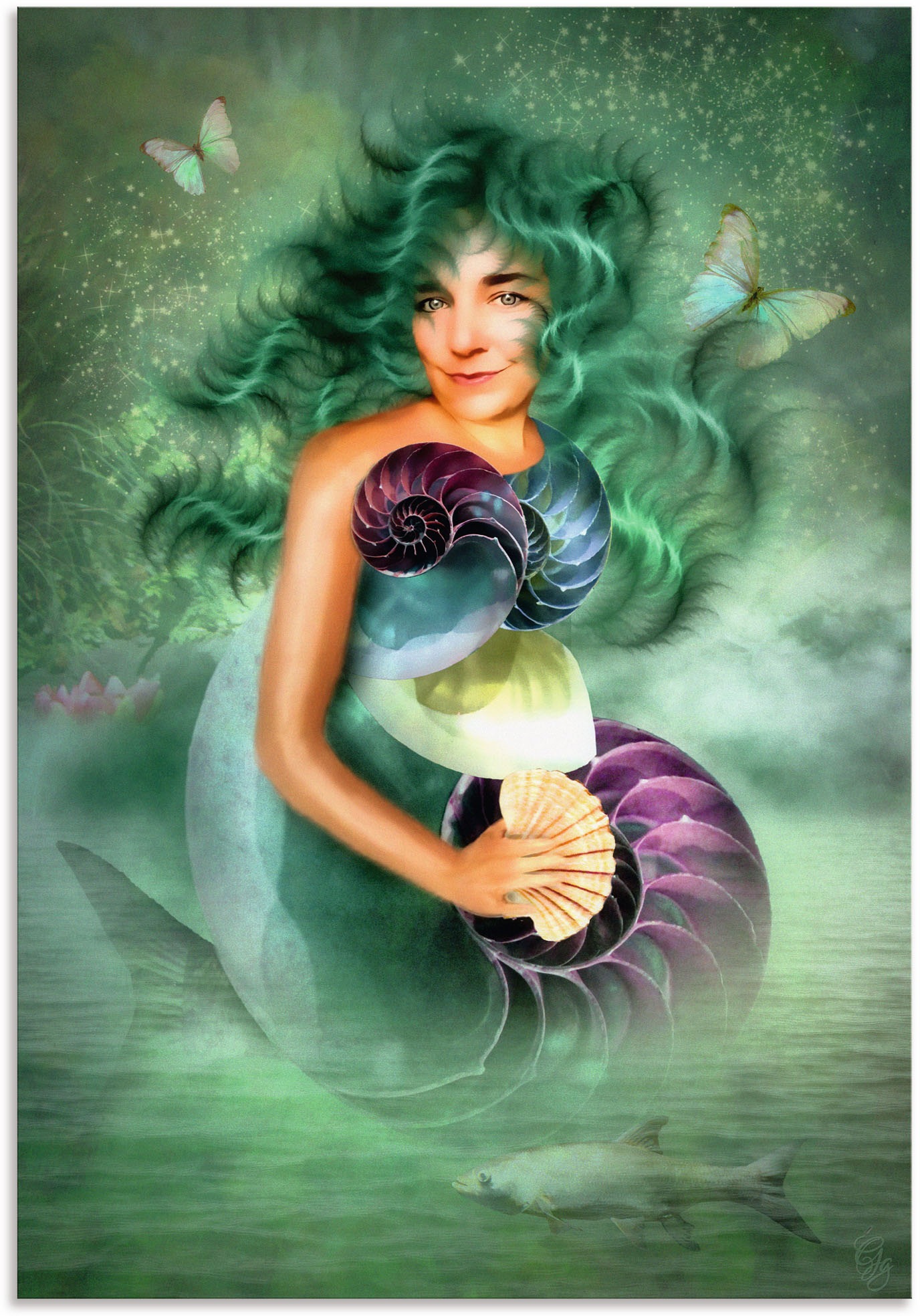 Image of Artland Wandbild »Meerjungfrau Meike«, klassische Fantasie, (1 St.), in vielen Grössen & Produktarten - Alubild / Outdoorbild für den Aussenbereich, Leinwandbild, Poster, Wandaufkleber / Wandtattoo auch für Badezimmer geeignet bei Ackermann Versand Schwei