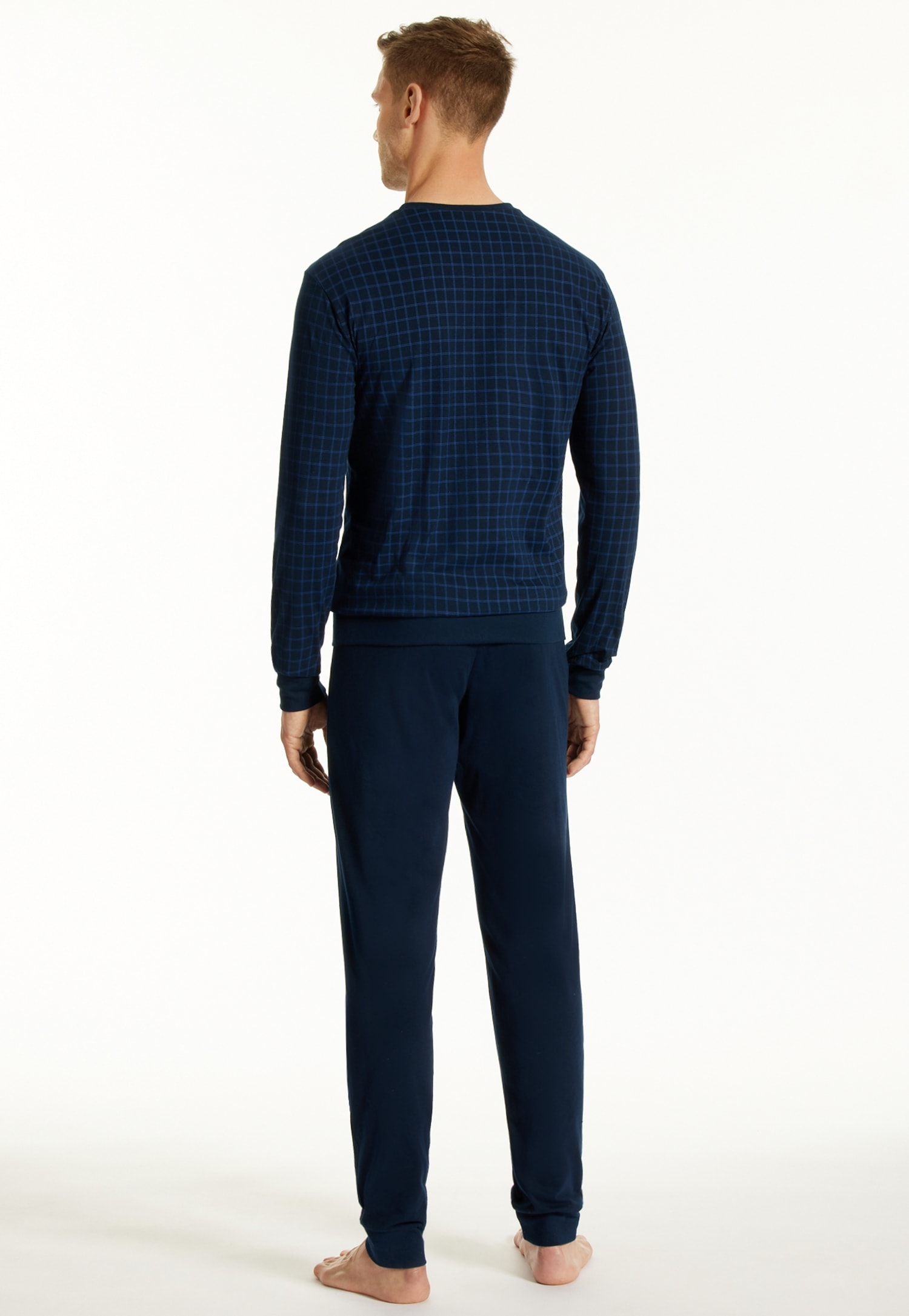 uncover by SCHIESSER Schlafanzug »Uncover Nightwear« 2 tlg. Langarm, Rundhals-Ausschnitt, Single Jersey-Qualität, weich