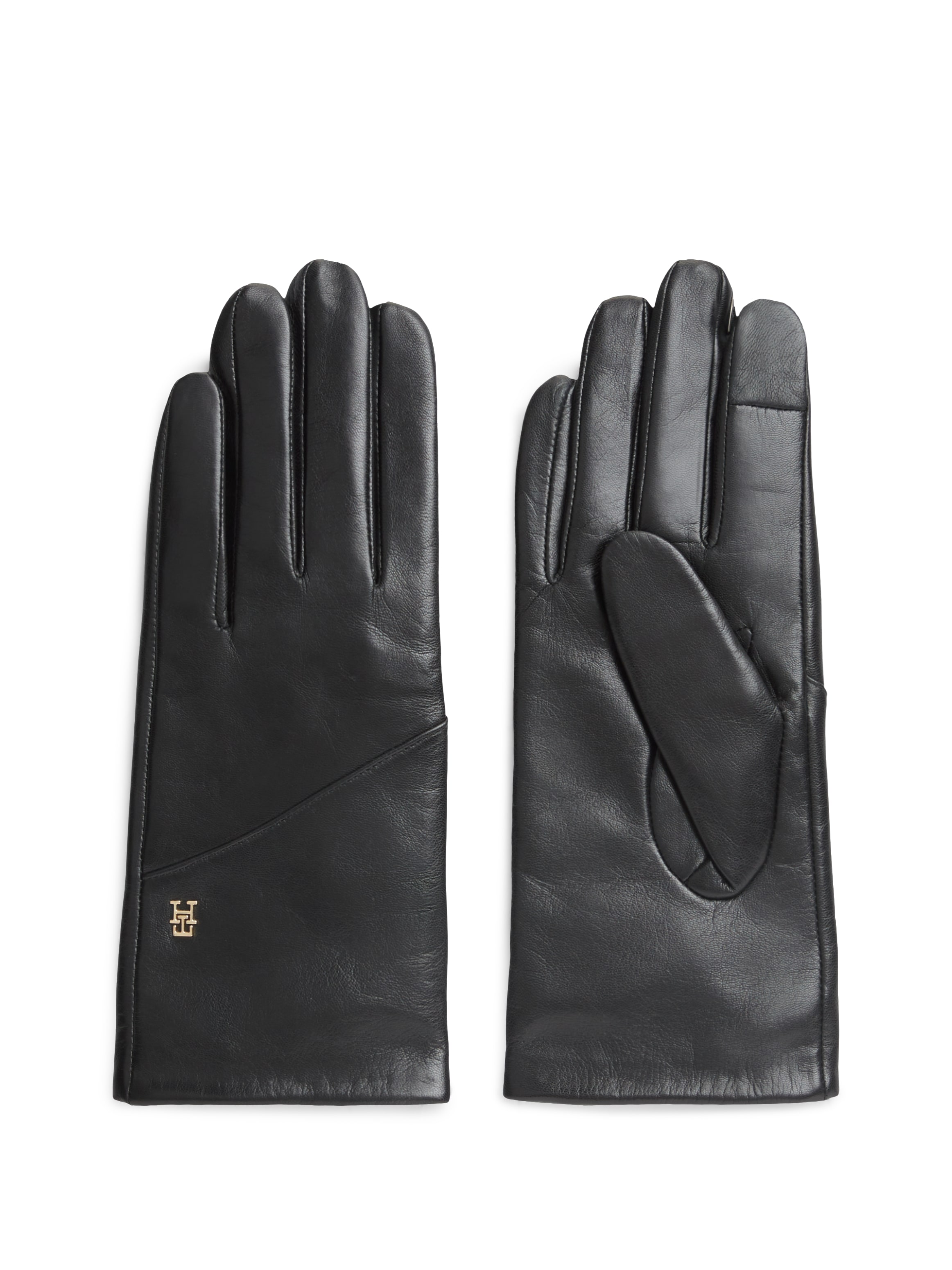 Tommy Hilfiger Lederhandschuhe »ELEVATED CHIC LEATHER GLOVES« Regular fit mit Markenlogo