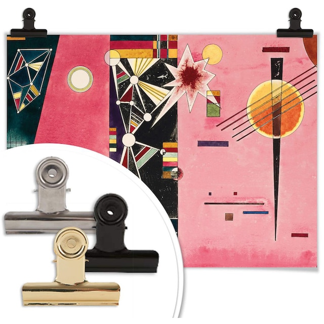 Wall-Art Poster »Kandinsky abstrakte Kunst Rosa Rot«, Abstrakt, (1 St.),  Poster, Wandbild, Bild, Wandposter bequem kaufen