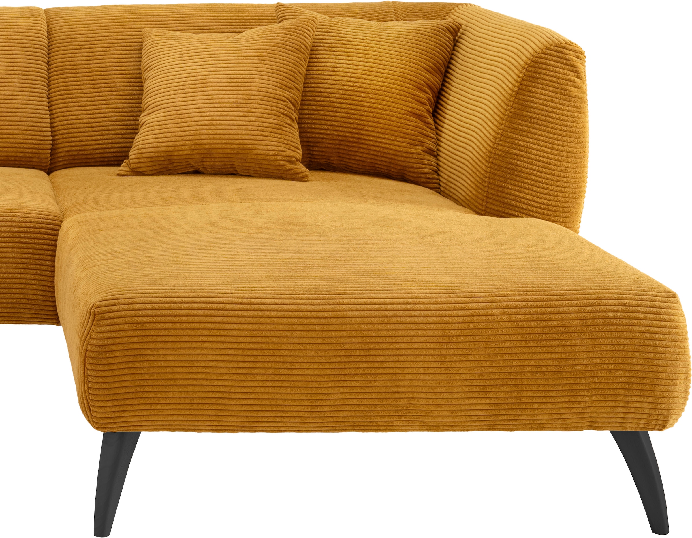 INOSIGN Ecksofa »Colori L-Form«, Holzfussfarbe wählbar, inkl. 4x Zierkissen