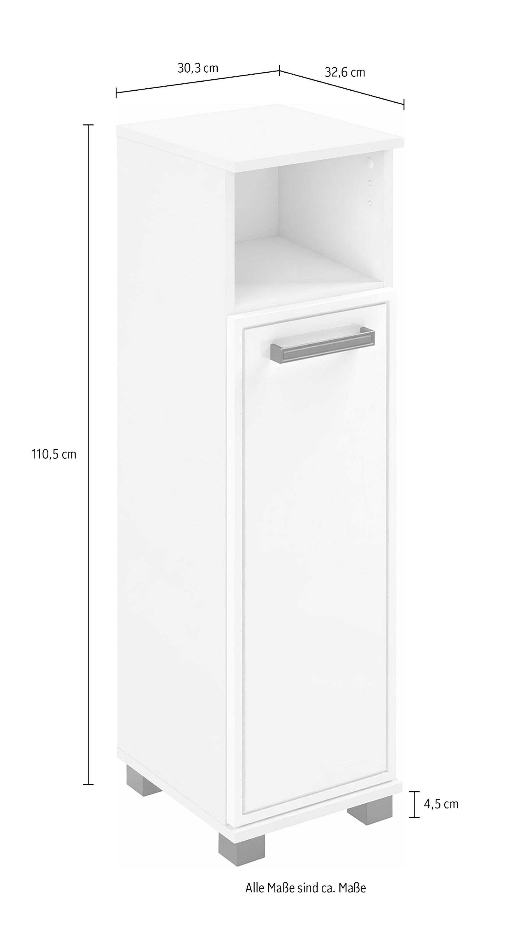 Schildmeyer Armoire intermédiaire »ADANA Unterschrank, Höhe 110 ,5 cm, 1 Tür, MADE IN GERMANY« 1 cuis tlg. Façades MDF formées par thermoformage - embossage du cadre tout autour, FABRIQUÉ EN ALLEMAGNE