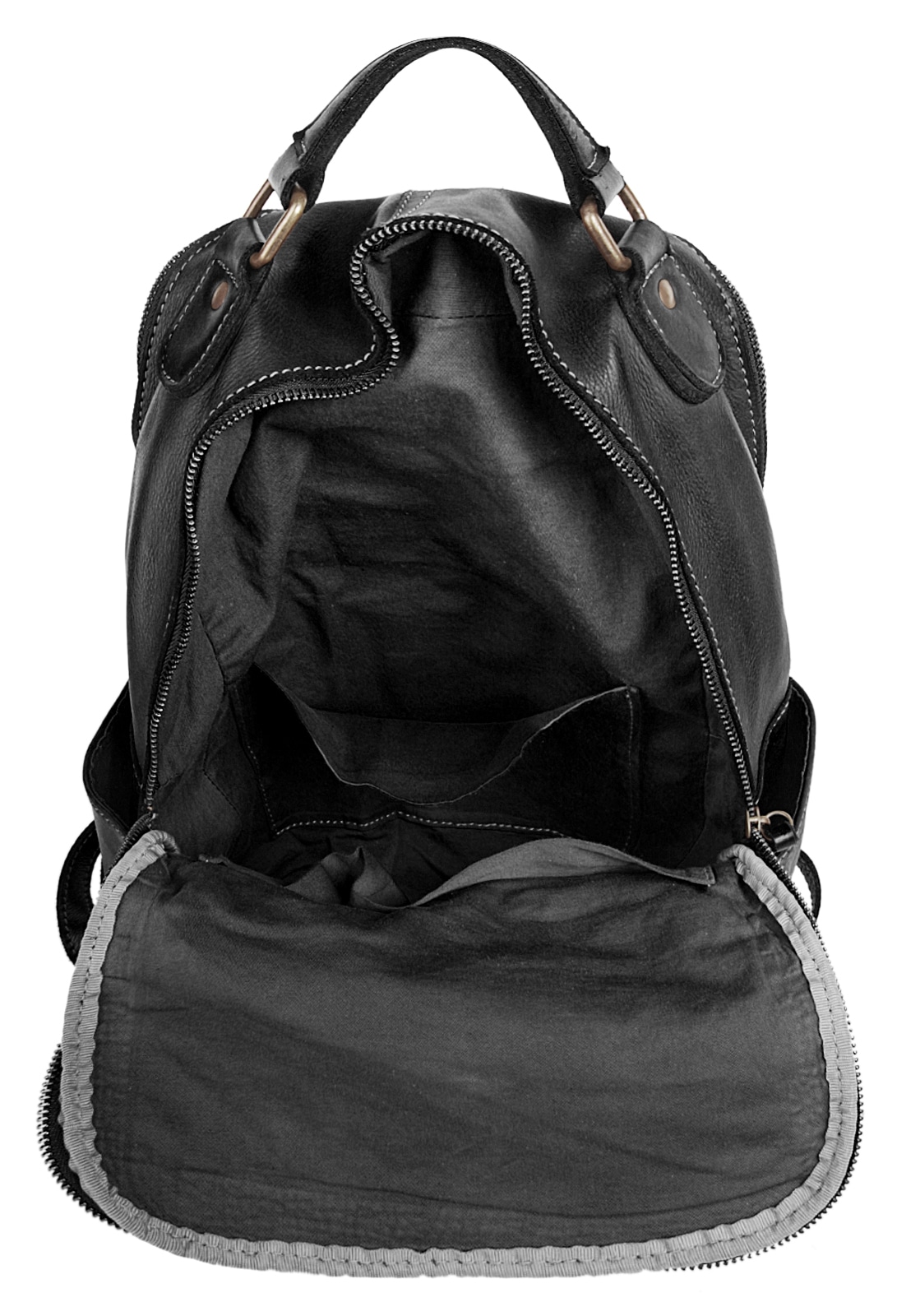 X-Zone Laptoprucksack, echt Leder, Made in Italy