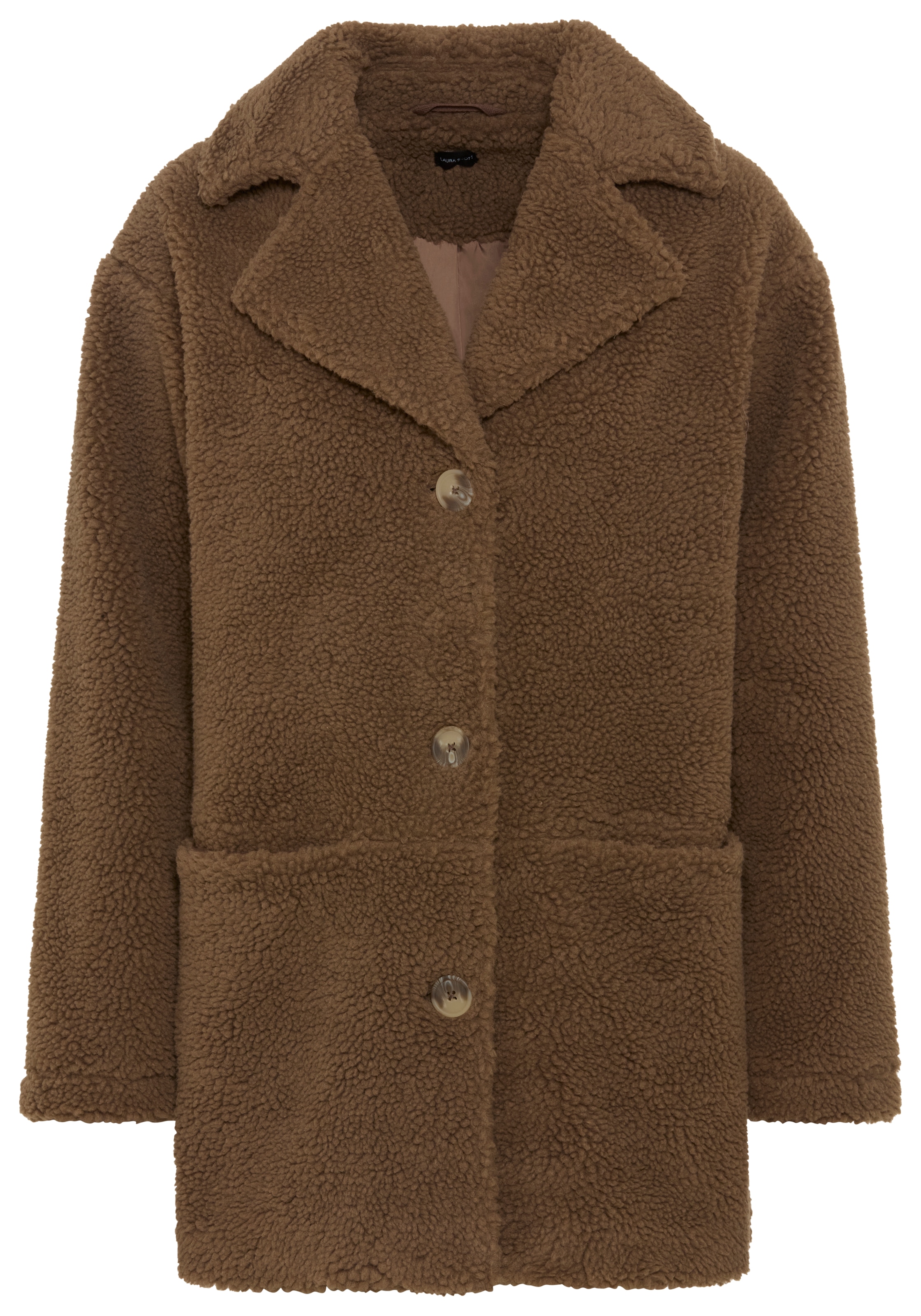 Laura Scott Manteau court avec col à revers, coupe fluide, longueur couvrant les fesses