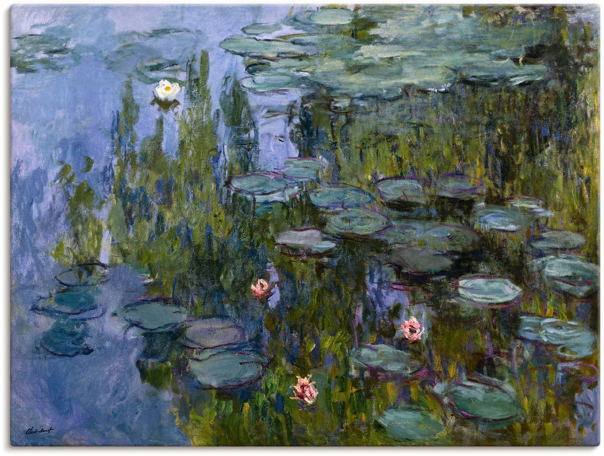 Image of Artland Wandbild "Seerosen (Nympheas). 1918/1921." Blumen 1 Stk. tlg. als Leinwandbild, Poster in verschied. Grössen