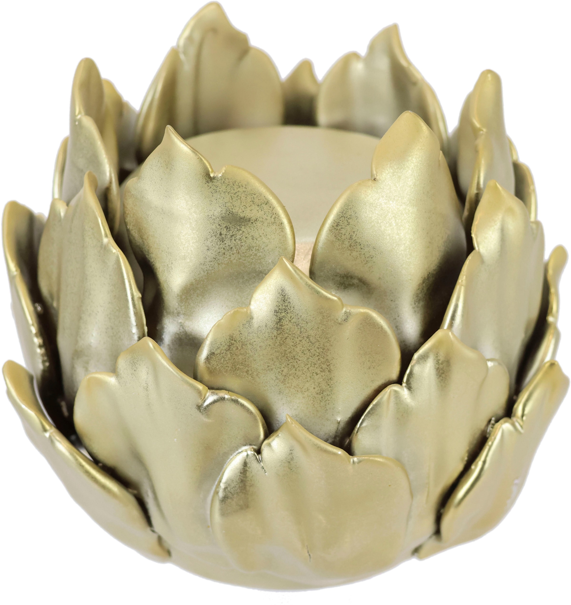 Image of I.GE.A. Kerzenhalter "Artischocke, Stumpenkerzenhalter aus Keramik, Höhe ca. 11 cm" passend für eine Stumpenkerze mit Ø 6 cm