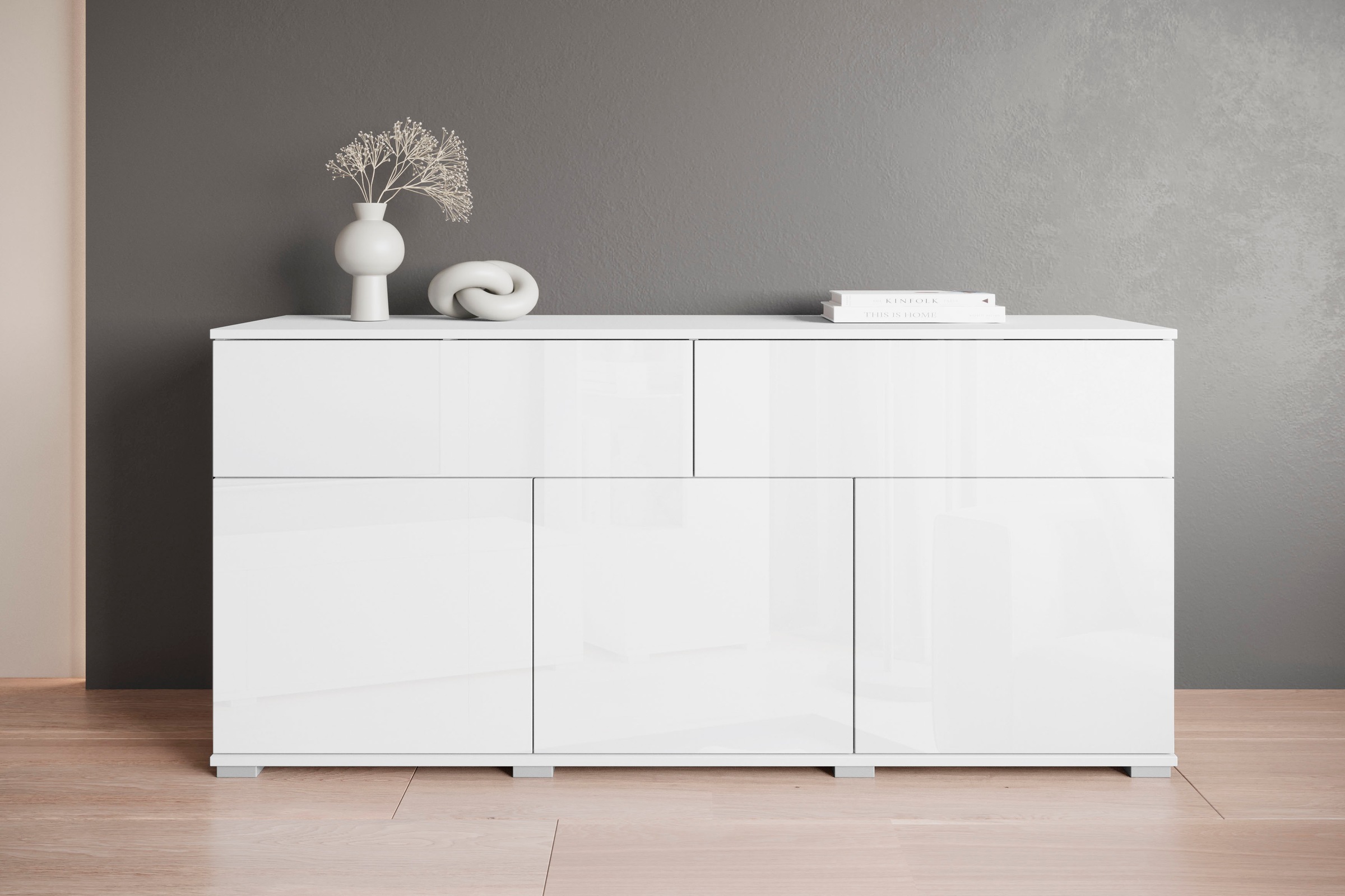 Image of GOODproduct Sideboard "Kenia, Kommode mit 3 Türen und 2 Schubladen, 150 cm breit" 1 Stk. tlg. Griffloses Design mit Push-to-Open und verstellbaren Einlegeböden