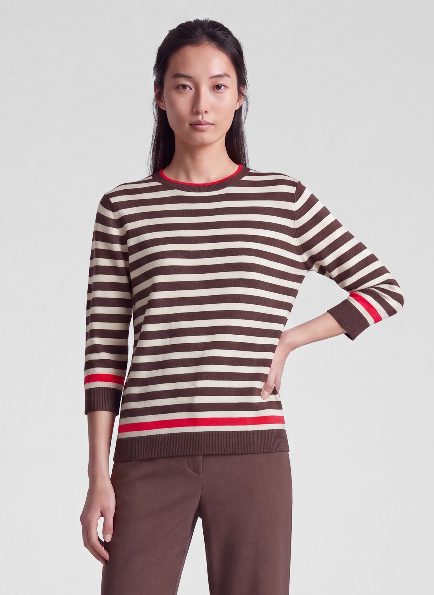 Image of Rabe 3/4 Arm-Pullover in Streifen-Optik udn Viskose