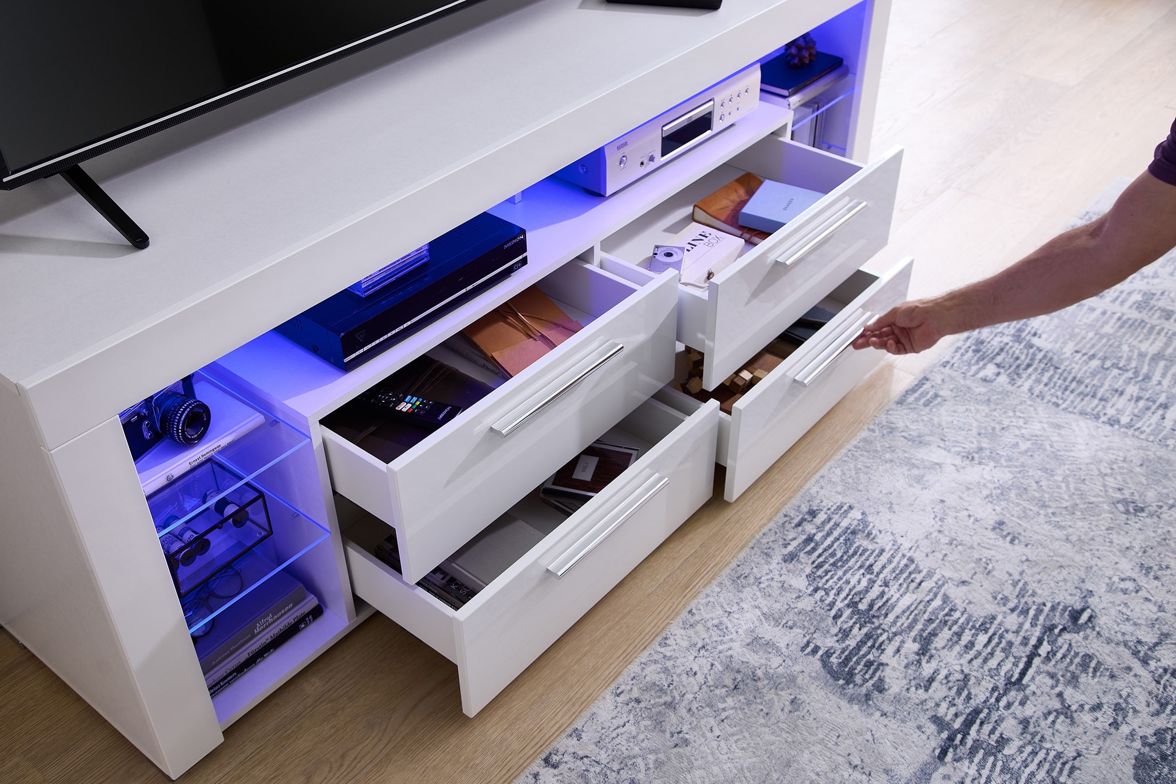 Stolkom Meuble TV »Goal TV Lowboard, B/H/T 179x67x 44 cm« 1 cuis tlg. %RESET$