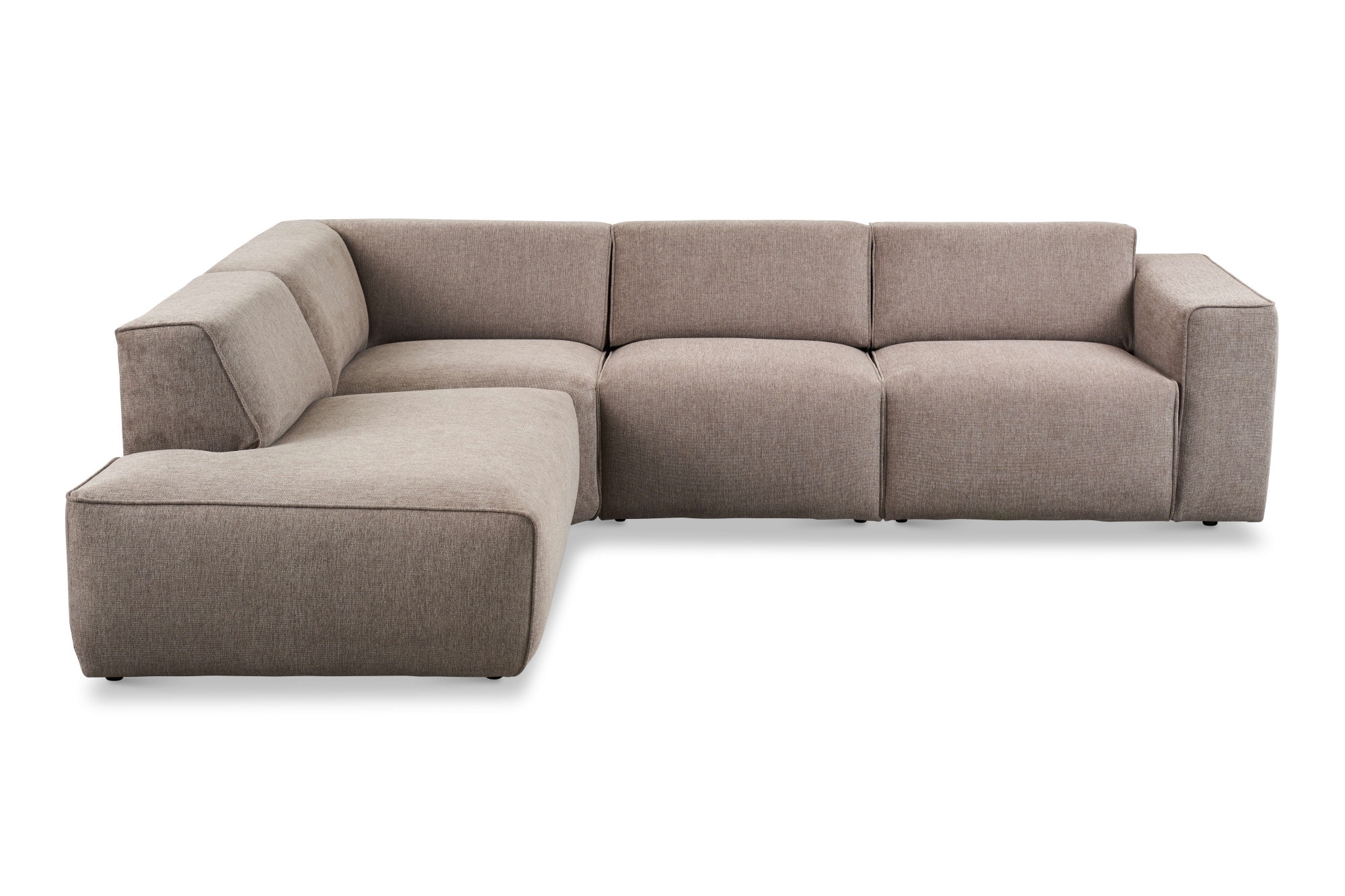 Home affaire Canapé d'angle »Noord mit Kedernaht, Breite 282 cm, L-Form« tissu tissé, avec suspension à ressort ondulé, cadre en bois massif