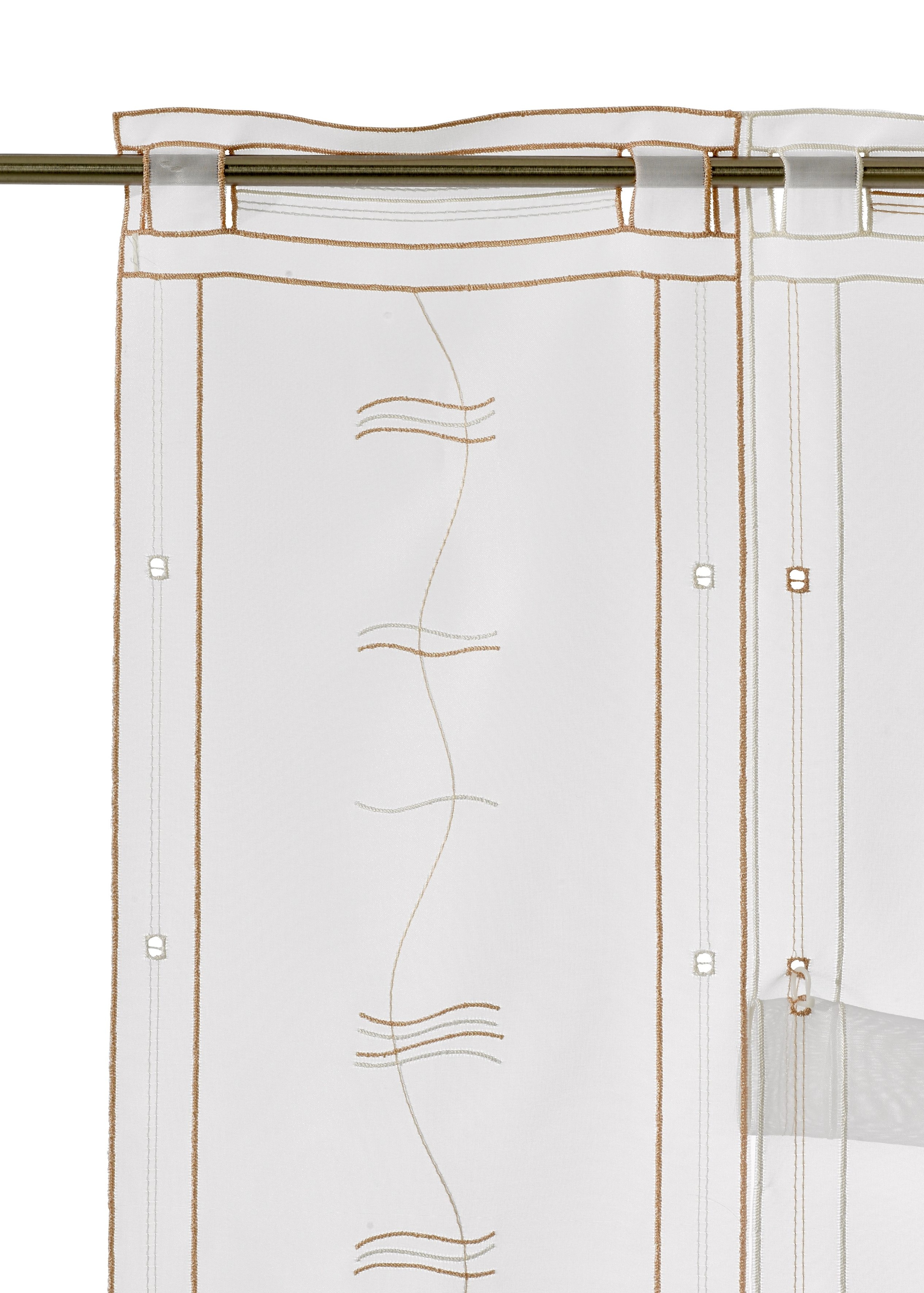 Weckbrodt Scheibengardine »Selina« Stangendurchzug 1 Stk. tlg. Hochraff, Gardine, Voile, echte Stickerei, transparent, Store