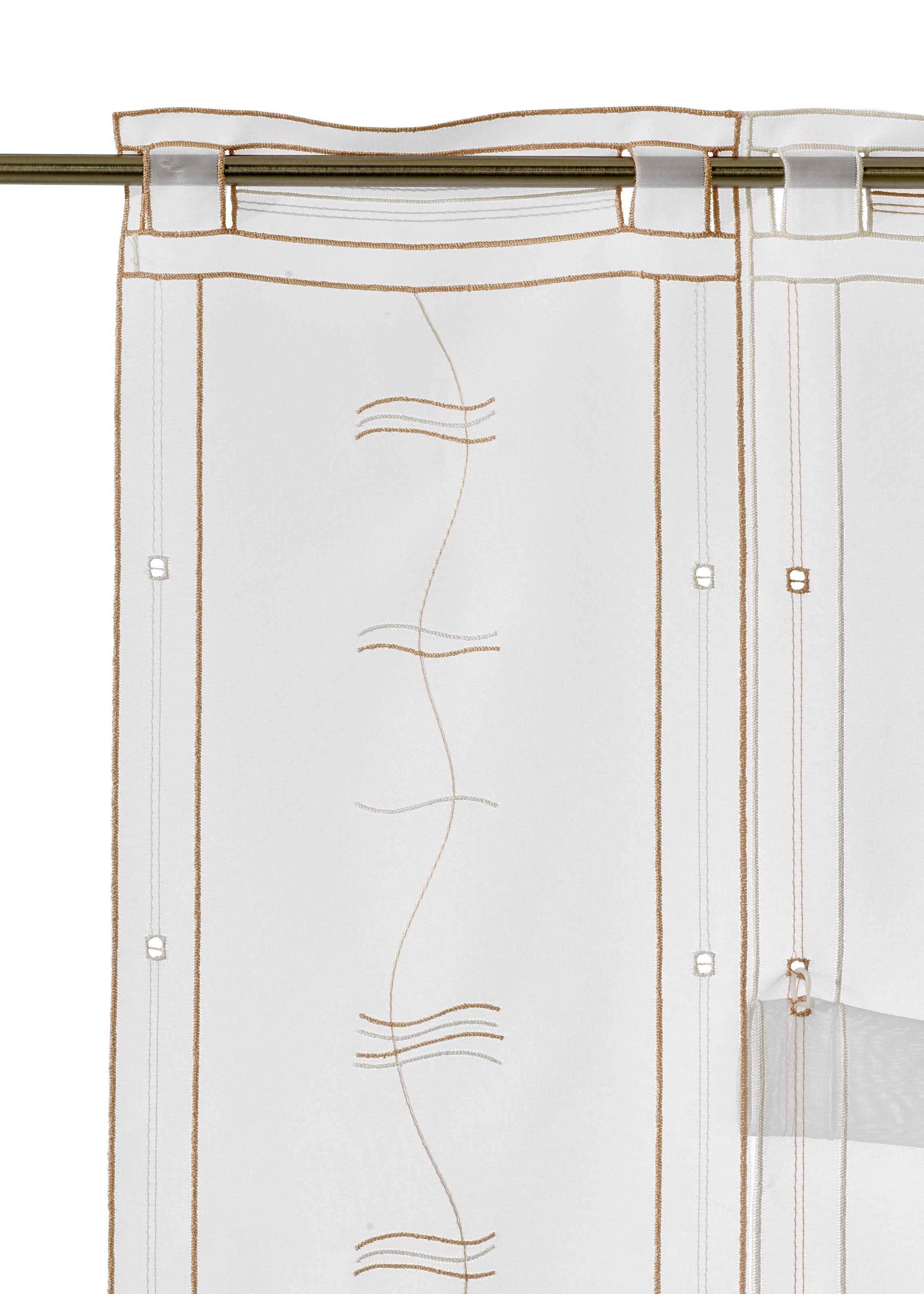 Weckbrodt Scheibengardine "Selina" Stangendurchzug 1 Stk. tlg. Hochraff, Gardine, Voile, echte Stickerei, transparent, Store