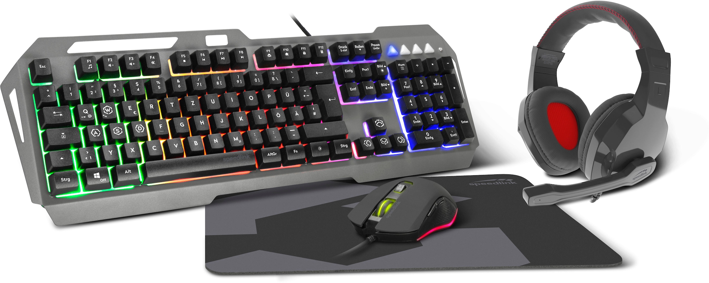 Gaming-Tastatur »LUNERA 4in1 Gaming- Starter- Set«, (Fn-Tasten-Funktionstasten),...