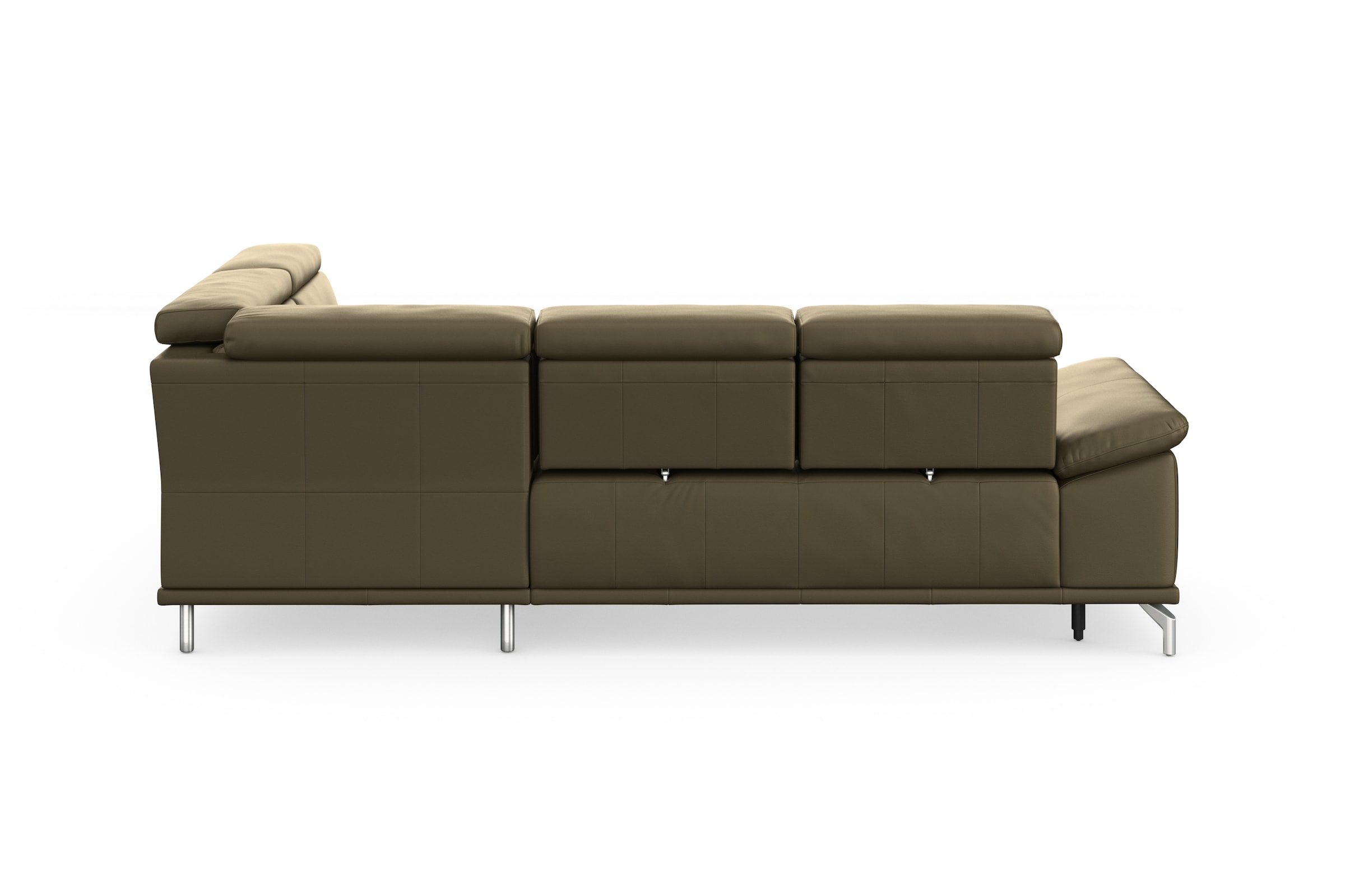 sit&more Ecksofa »Cabrio L-Form, mit Sitztiefenverstellung, Arm- und Kopfteilverstellung«, 3 Nierenkissen, Federkern, optional Bettfunktion und Stauraum