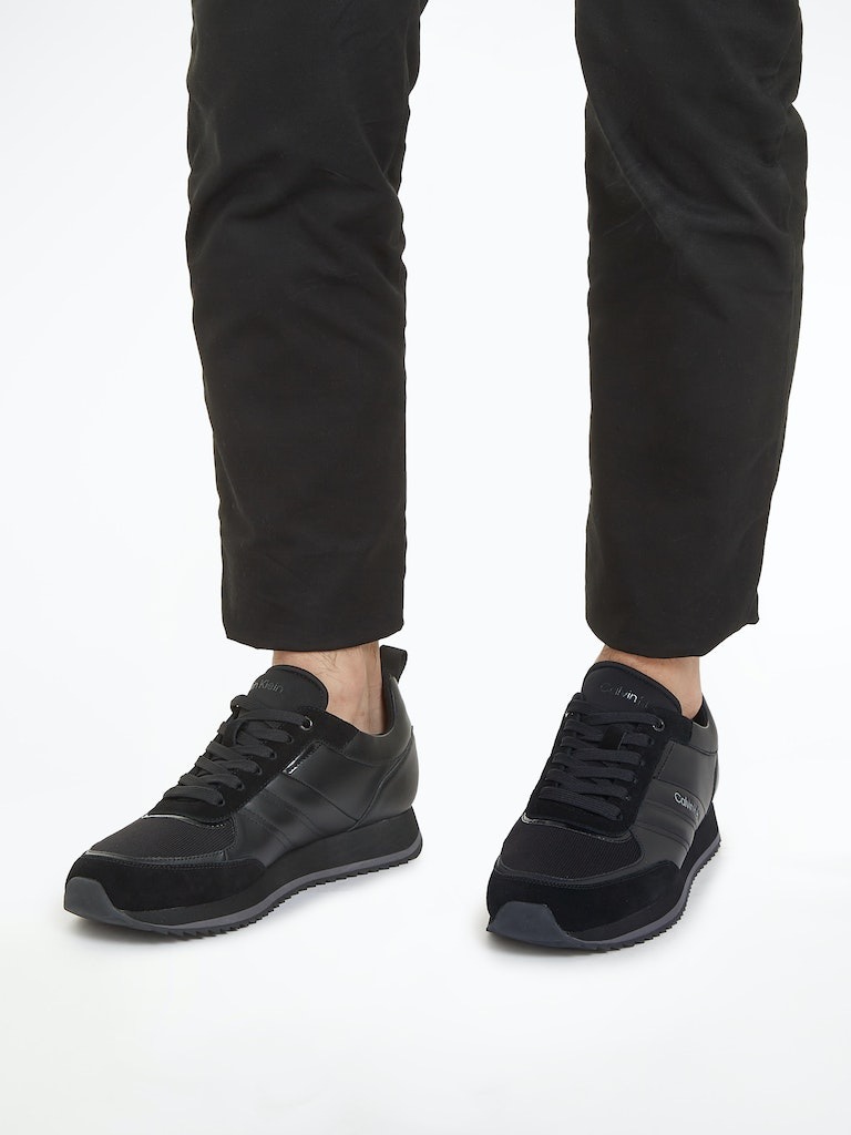 Calvin Klein Sneaker »LOW TOP LACE UP MIX«, mit seitlichem Logoschriftzug, Freizeitschuh, Halbschuh, Schnürschuh
